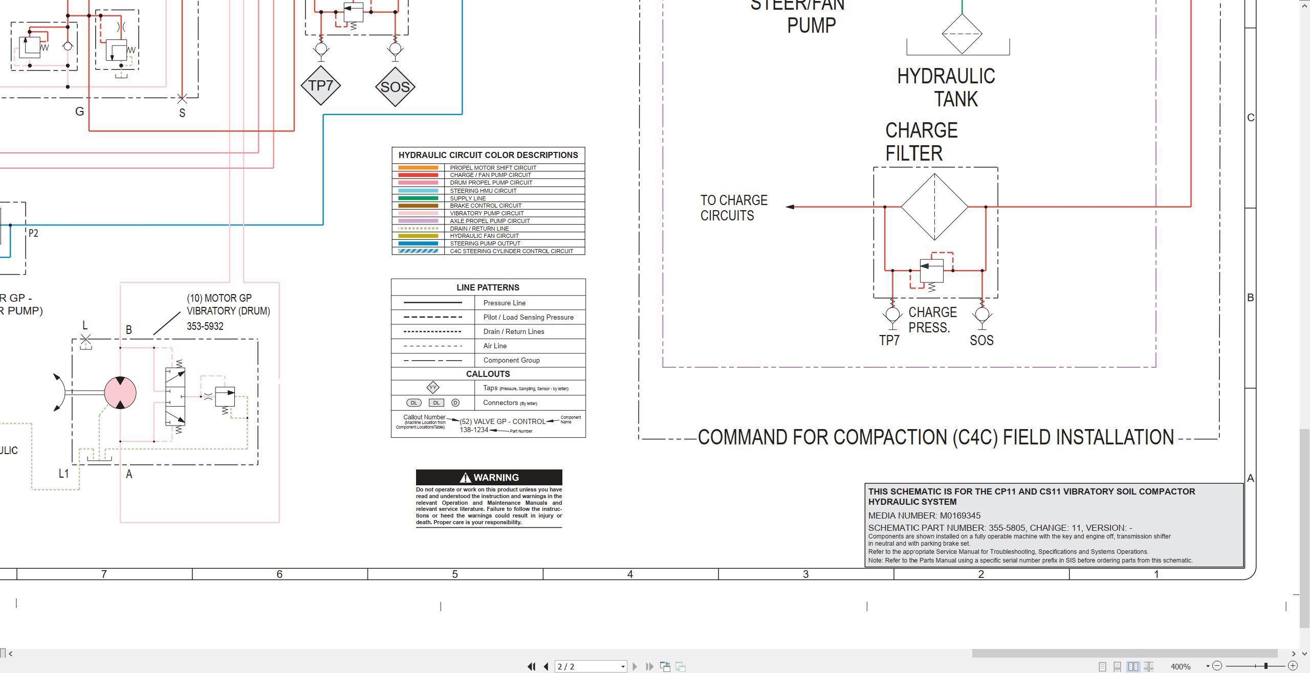 CAT Vibratory Soil Compactor CS11 Electrical Hydraulic Schematic (3)