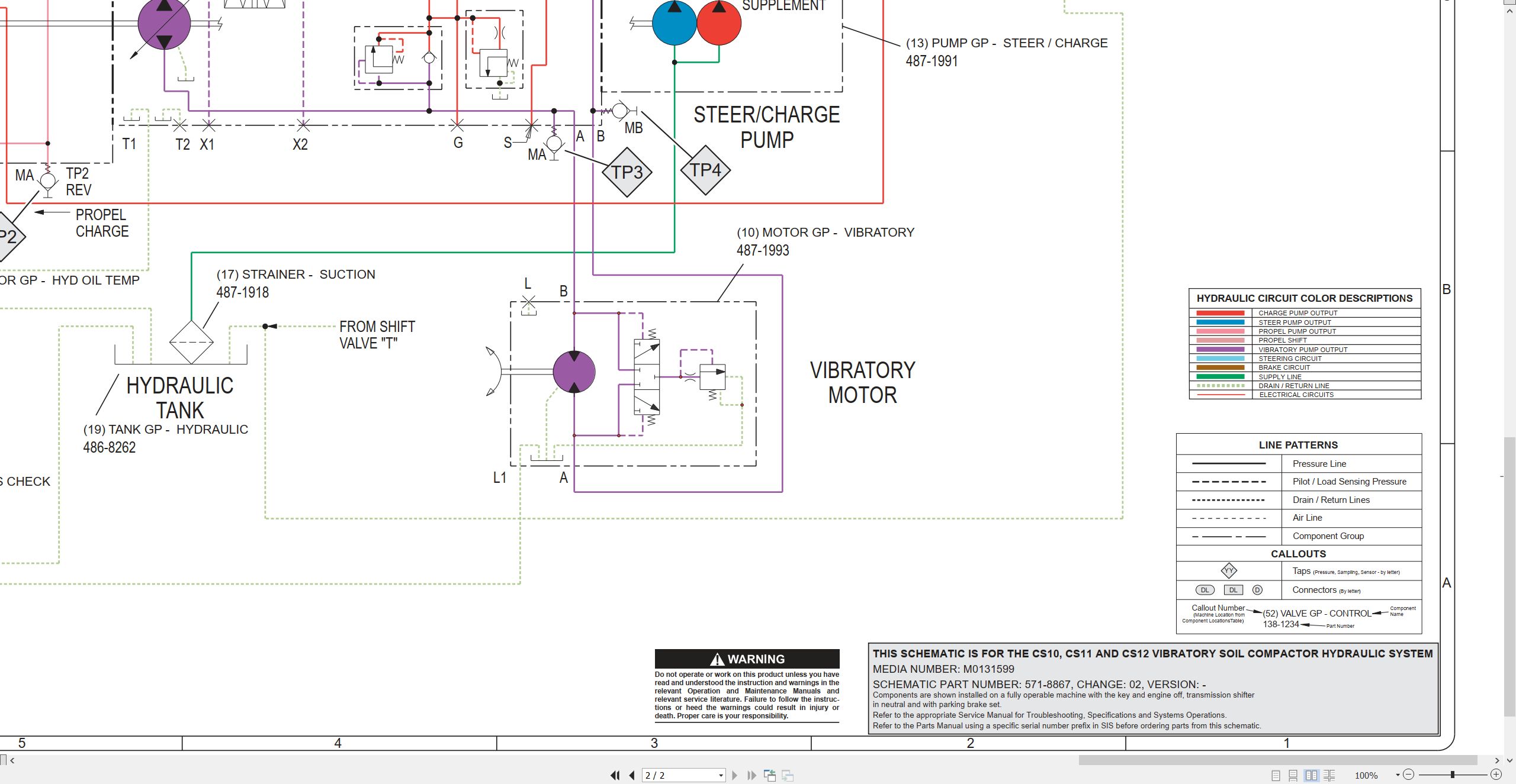 CAT Vibratory Soil Compactor CS11 GC Electrical Hydraulic Schematic (3)