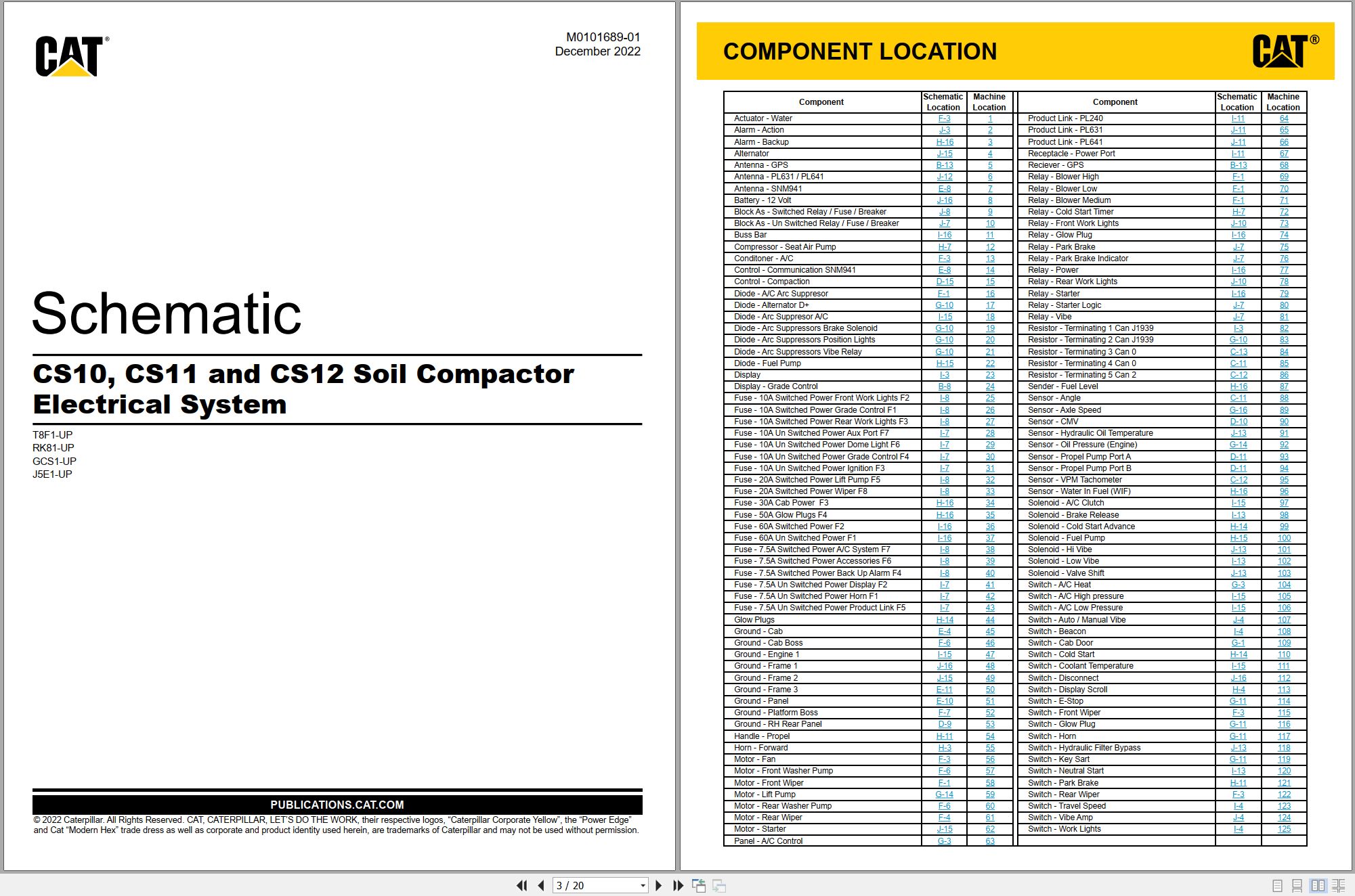 CAT Vibratory Soil Compactor CS12 Electrical Hydraulic Schematic (1)