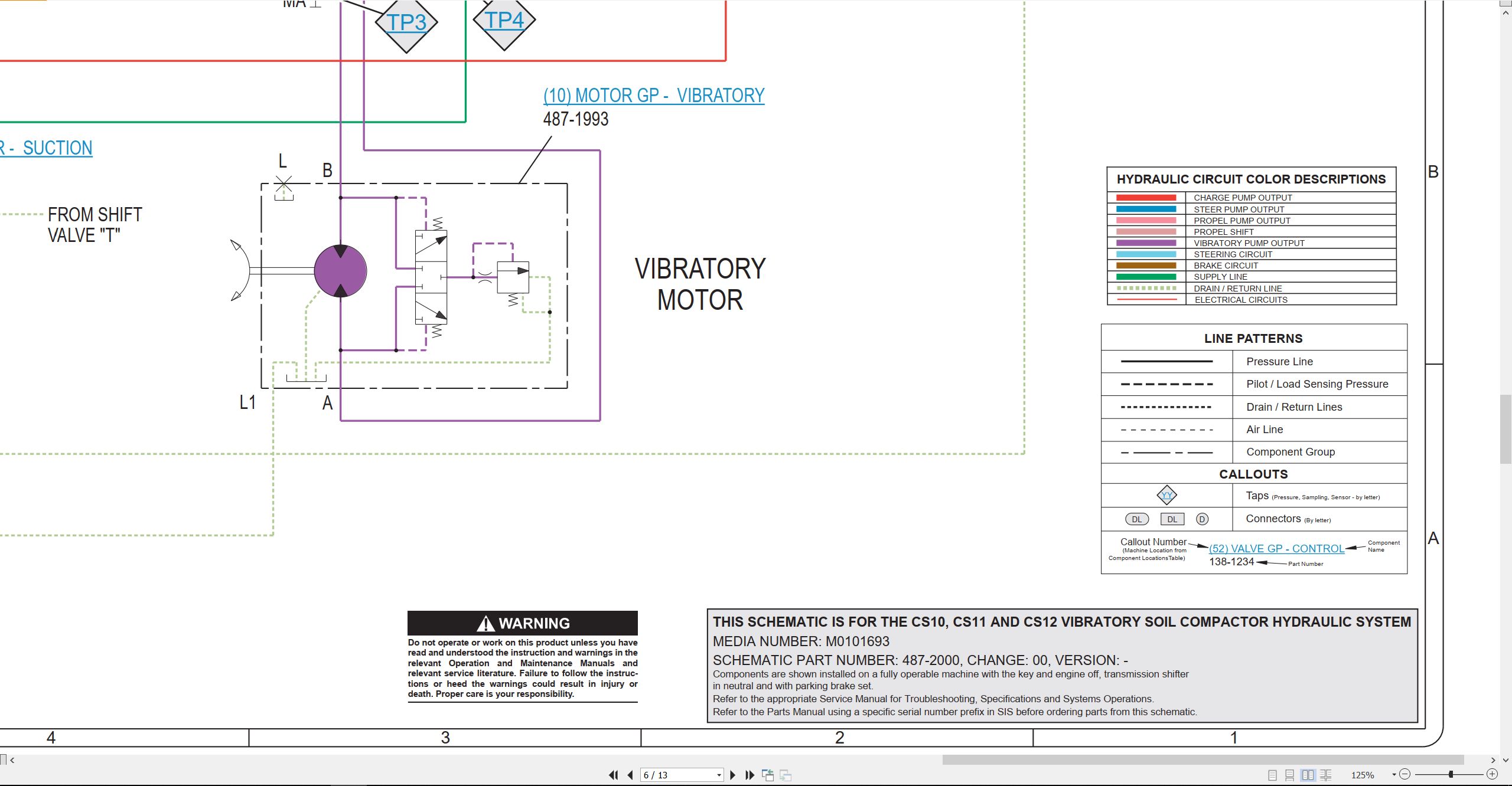 CAT Vibratory Soil Compactor CS12 Electrical Hydraulic Schematic (3)