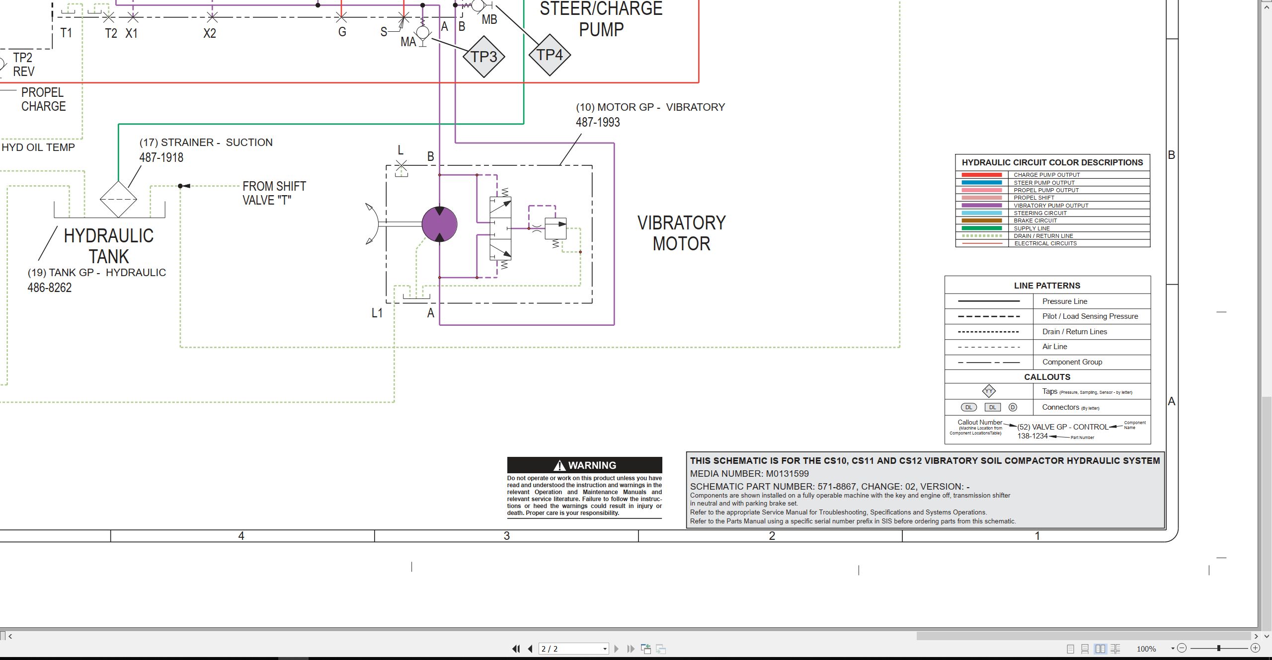 CAT Vibratory Soil Compactor CS12 GC Electrical Hydraulic Schematic (3)