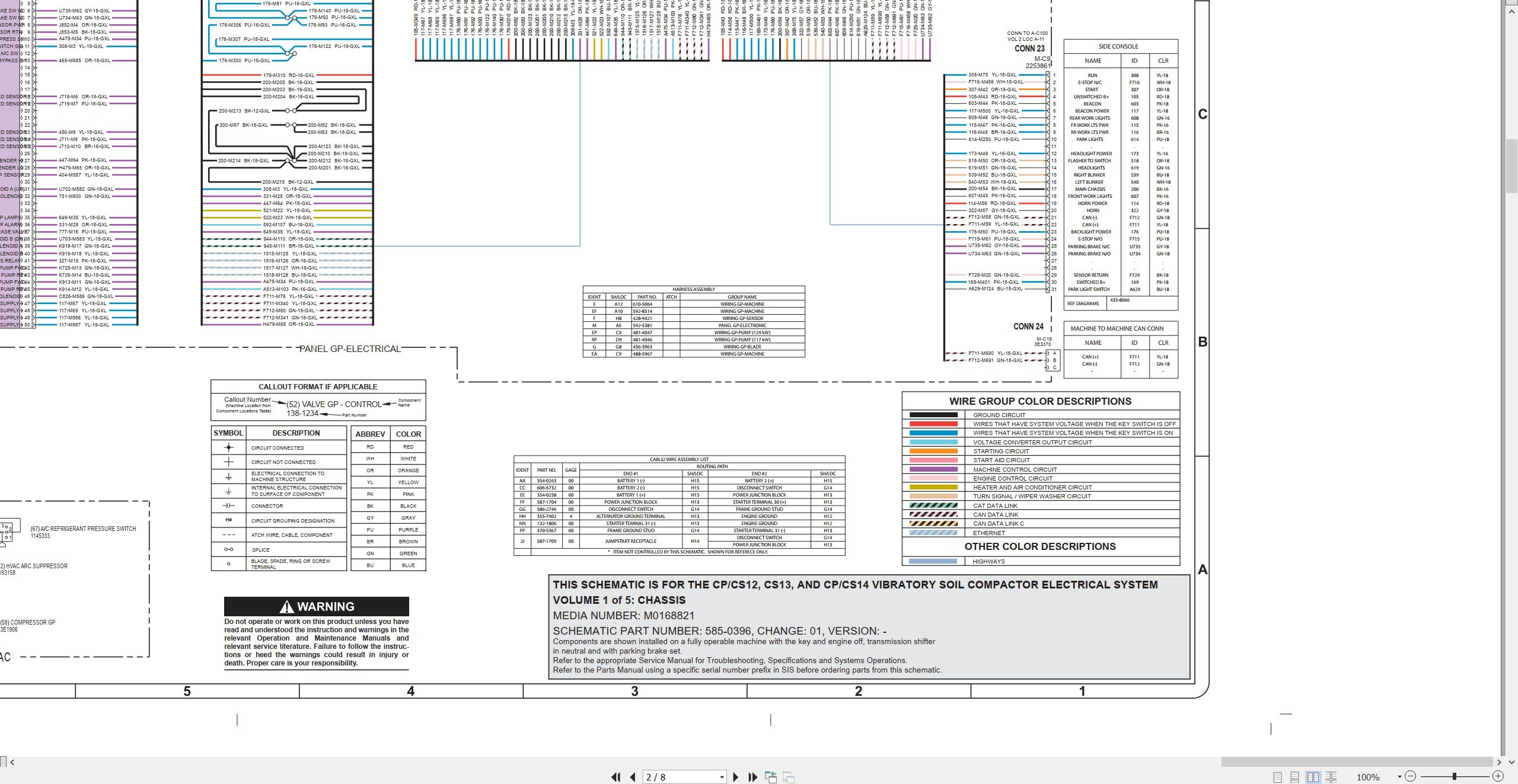 CAT Vibratory Soil Compactor CS13 Electrical Hydraulic Schematic (2)