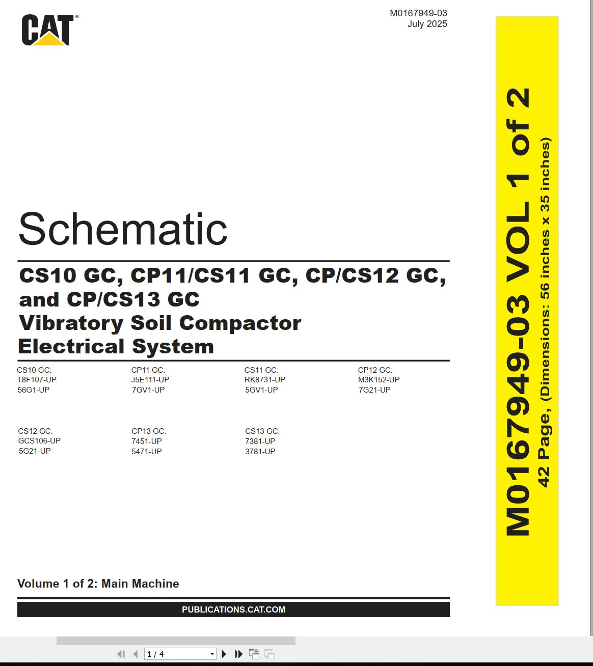 CAT Vibratory Soil Compactor CS13 GC Electrical Hydraulic Schematic (1)