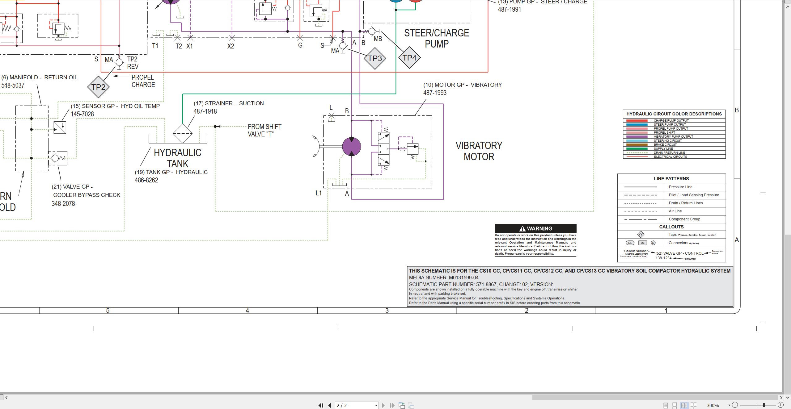 CAT Vibratory Soil Compactor CS13 GC Electrical Hydraulic Schematic (3)