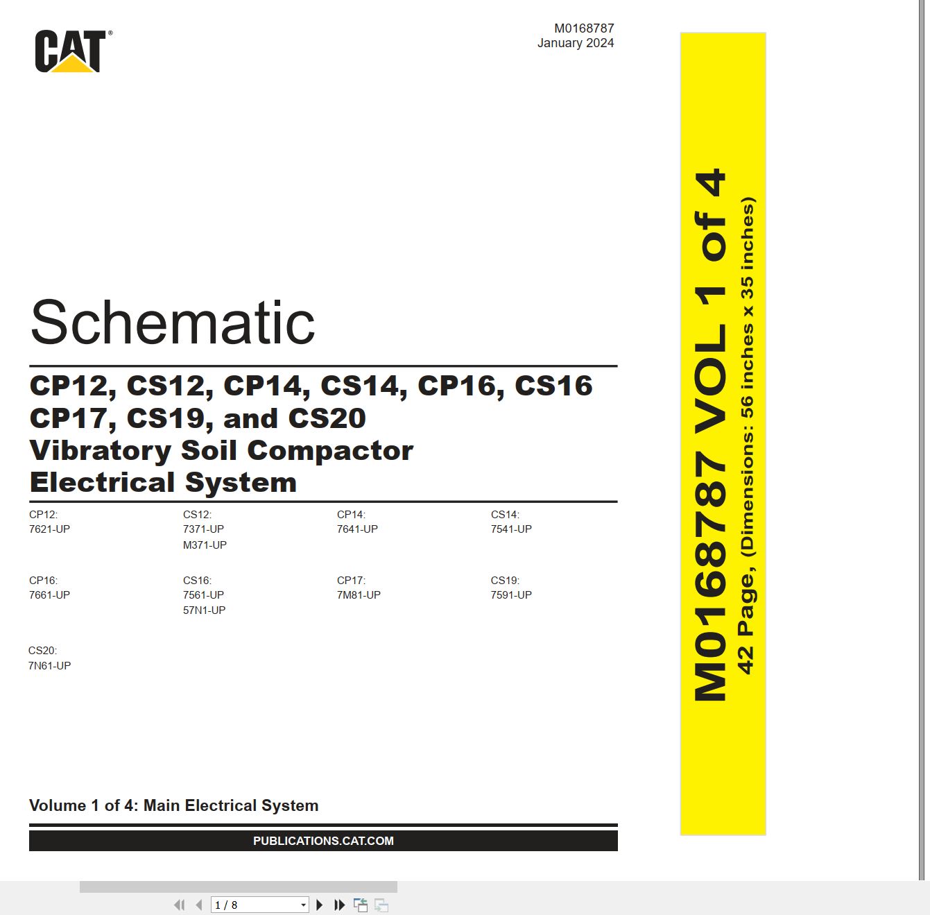 CAT Vibratory Soil Compactor CS14 Electrical Hydraulic Schematic (1)