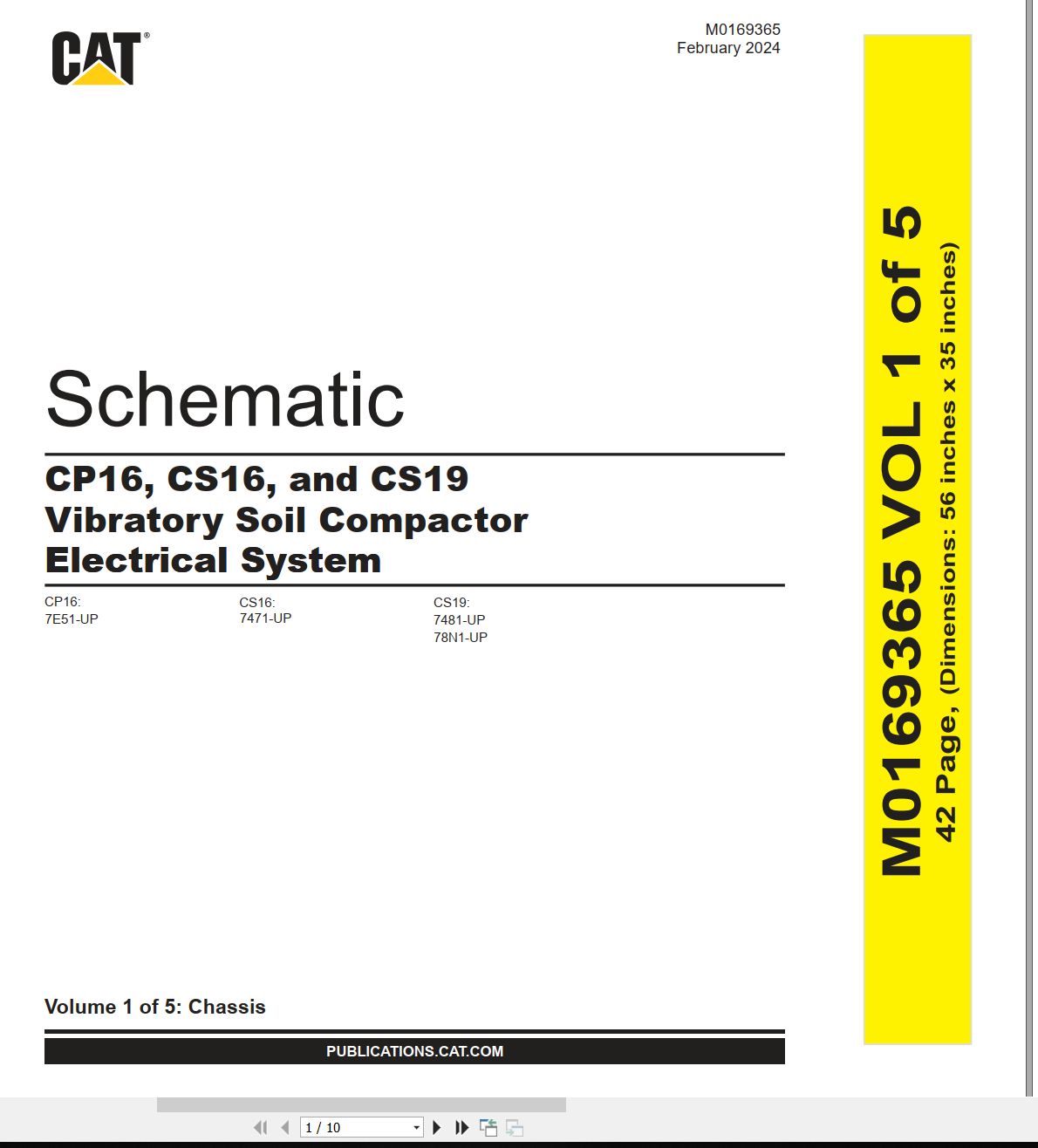 CAT Vibratory Soil Compactor CS16 Electrical Hydraulic Schematic (1)