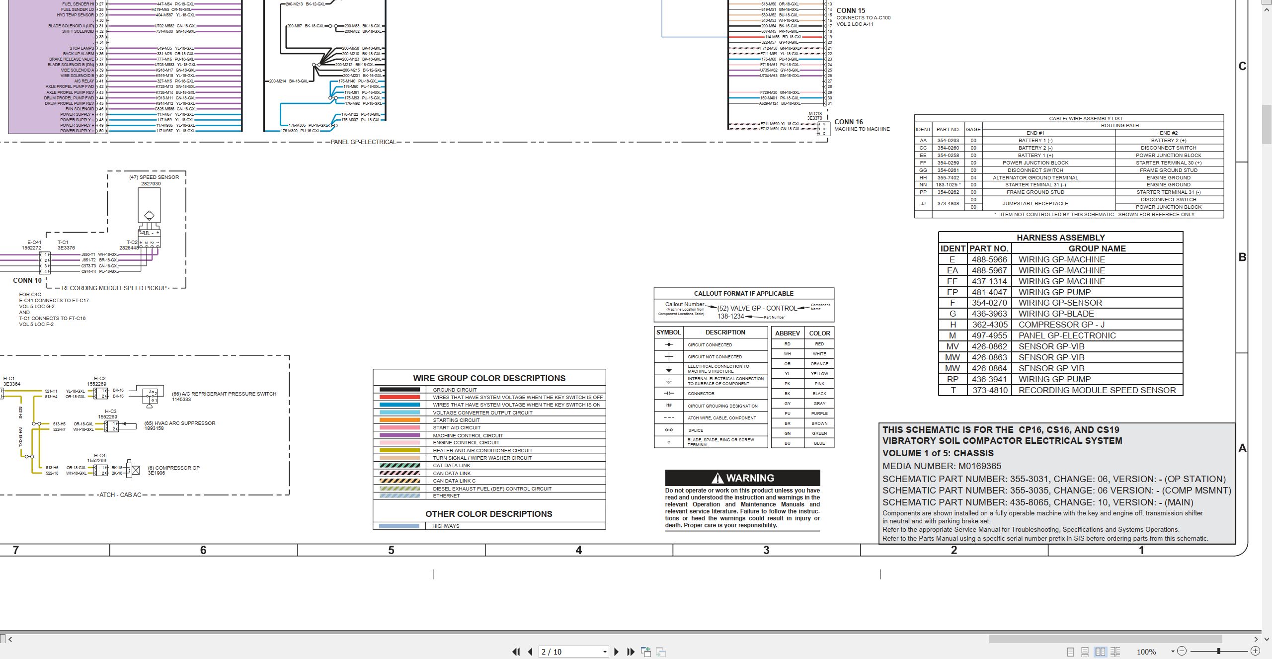 CAT Vibratory Soil Compactor CS16 Electrical Hydraulic Schematic (2)
