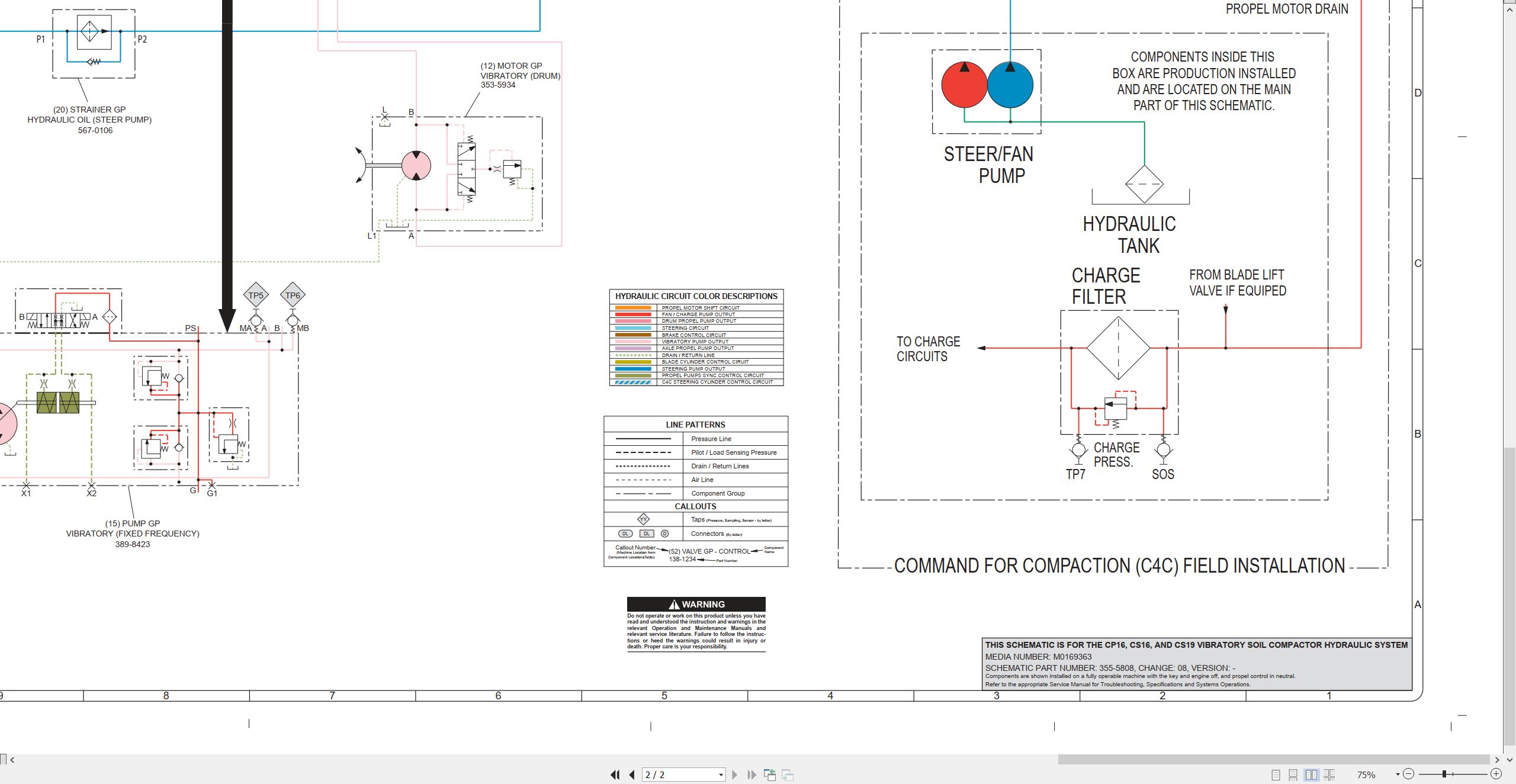CAT Vibratory Soil Compactor CS16 Electrical Hydraulic Schematic (3)