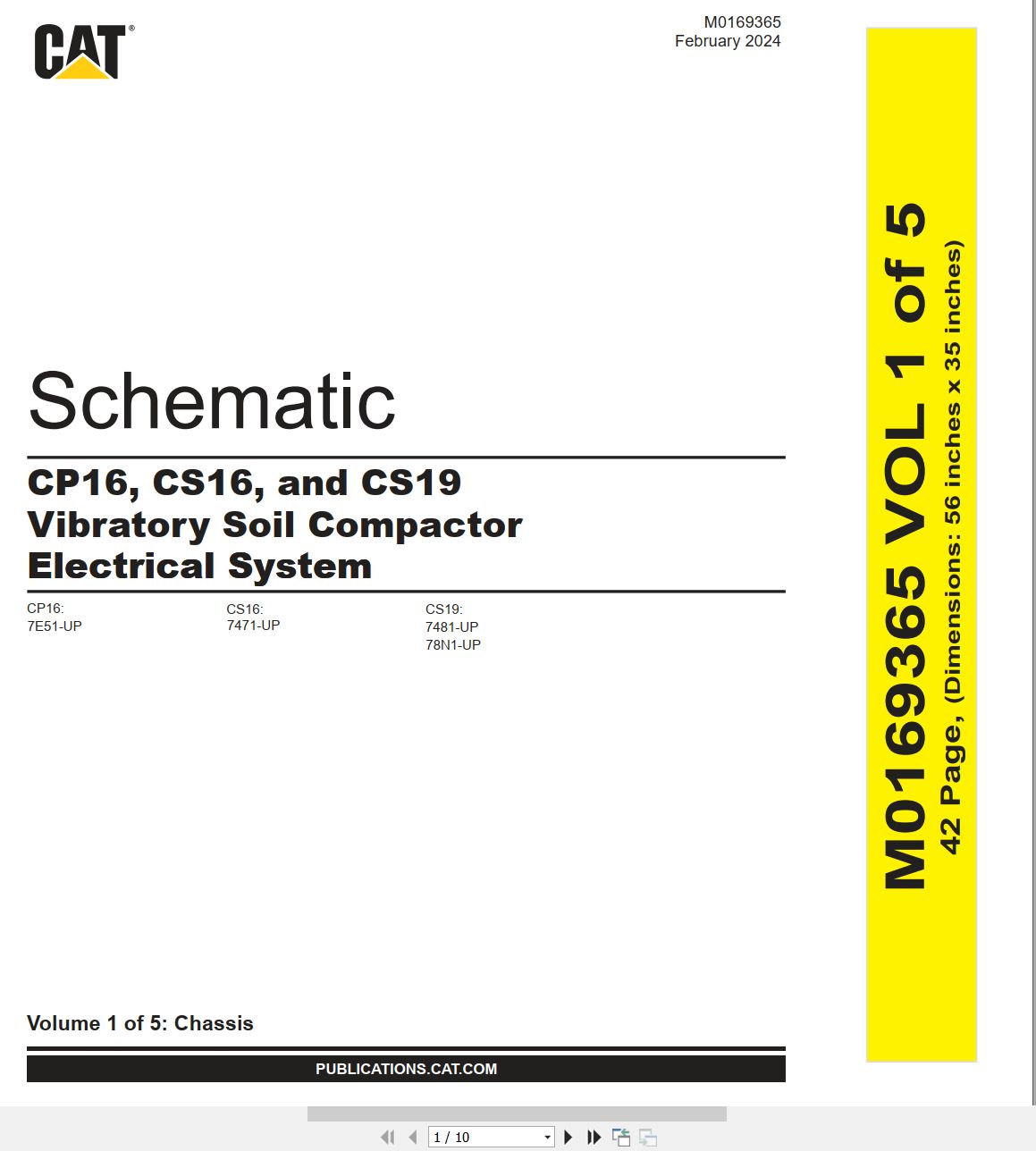 CAT Vibratory Soil Compactor CS19 Electrical Hydraulic Schematic (1)