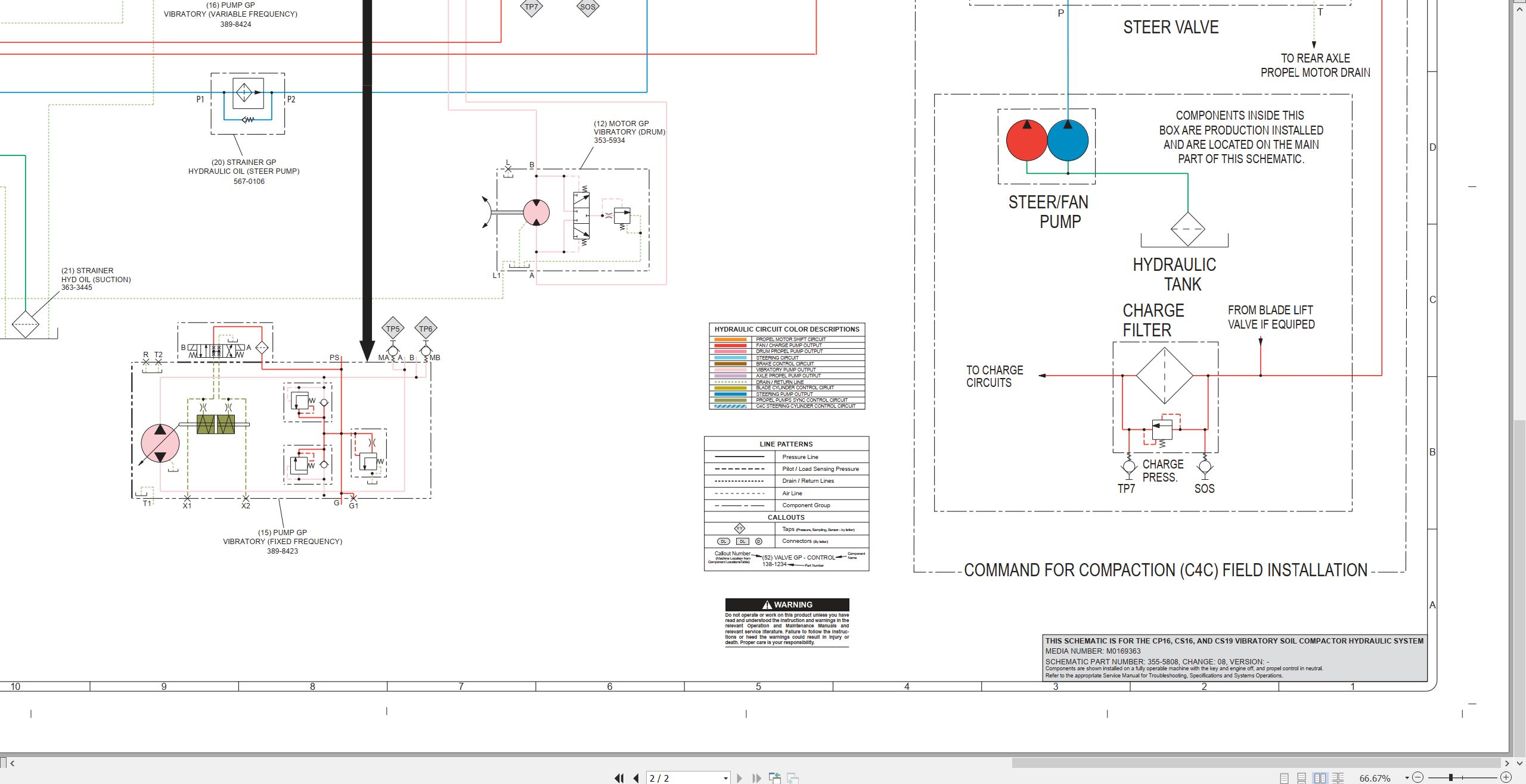 CAT Vibratory Soil Compactor CS19 Electrical Hydraulic Schematic (3)