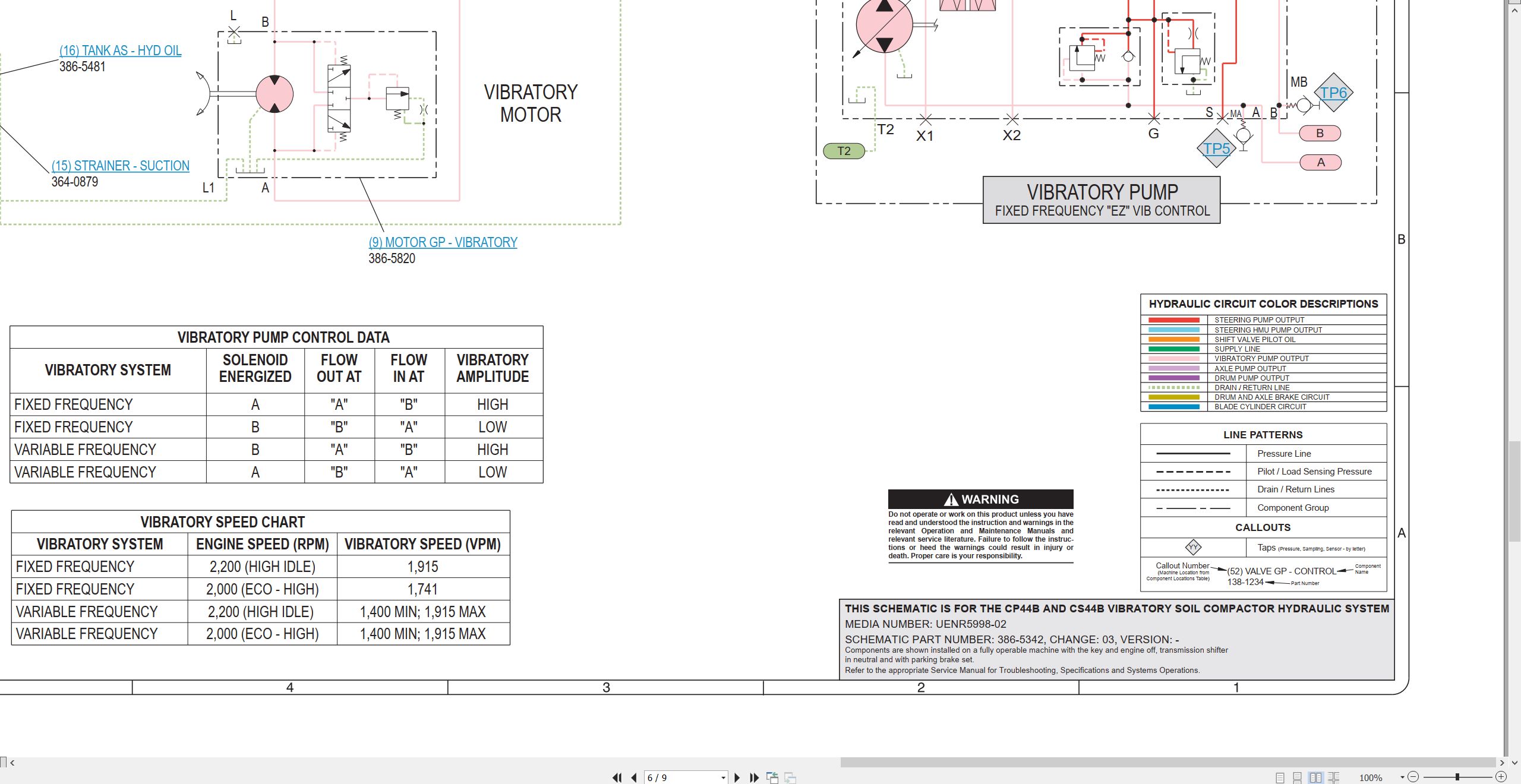 CAT Vibratory Soil Compactor CS44B Electrical Hydraulic Schematic (3)
