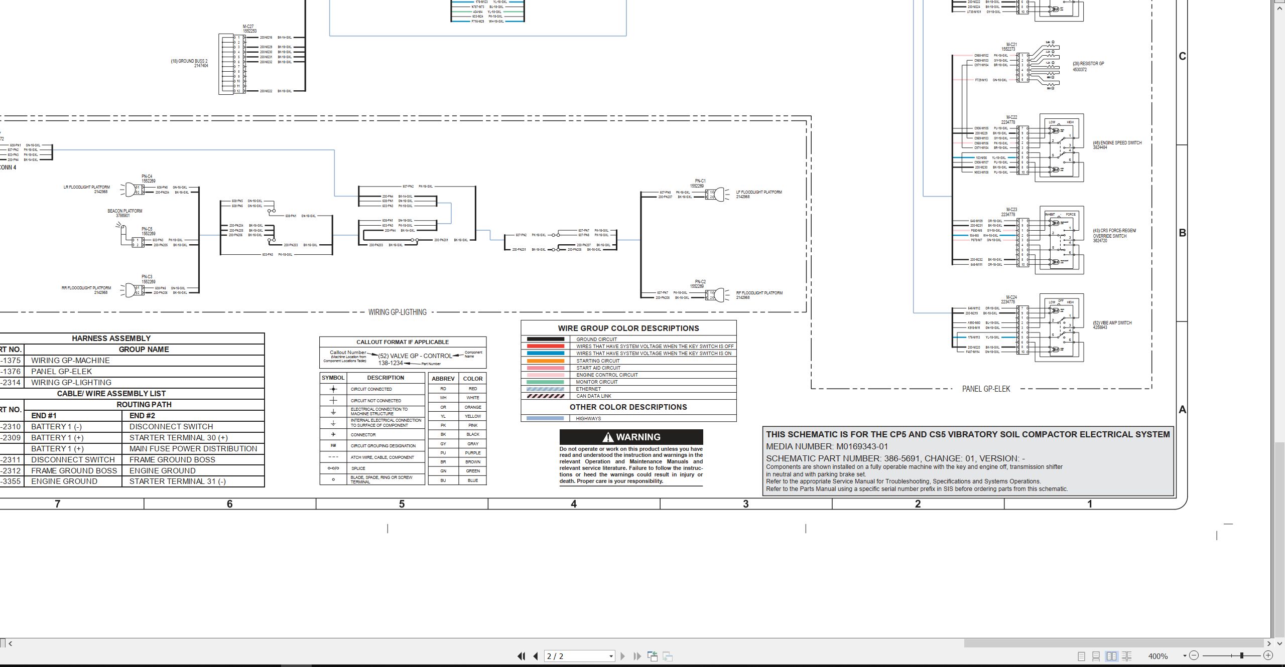 CAT Vibratory Soil Compactor CS5 Electrical Hydraulic Schematic (2)