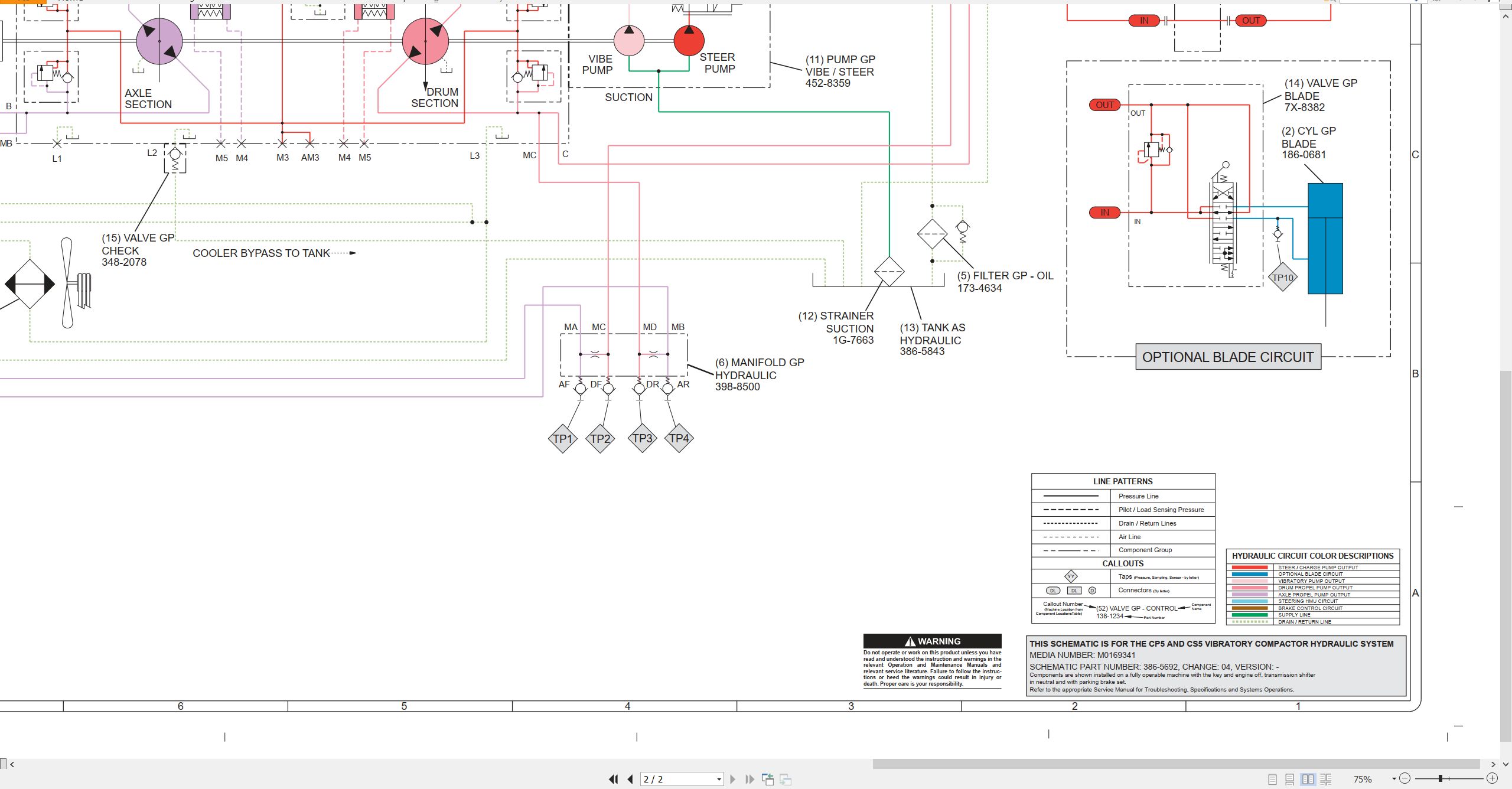CAT Vibratory Soil Compactor CS5 Electrical Hydraulic Schematic (3)