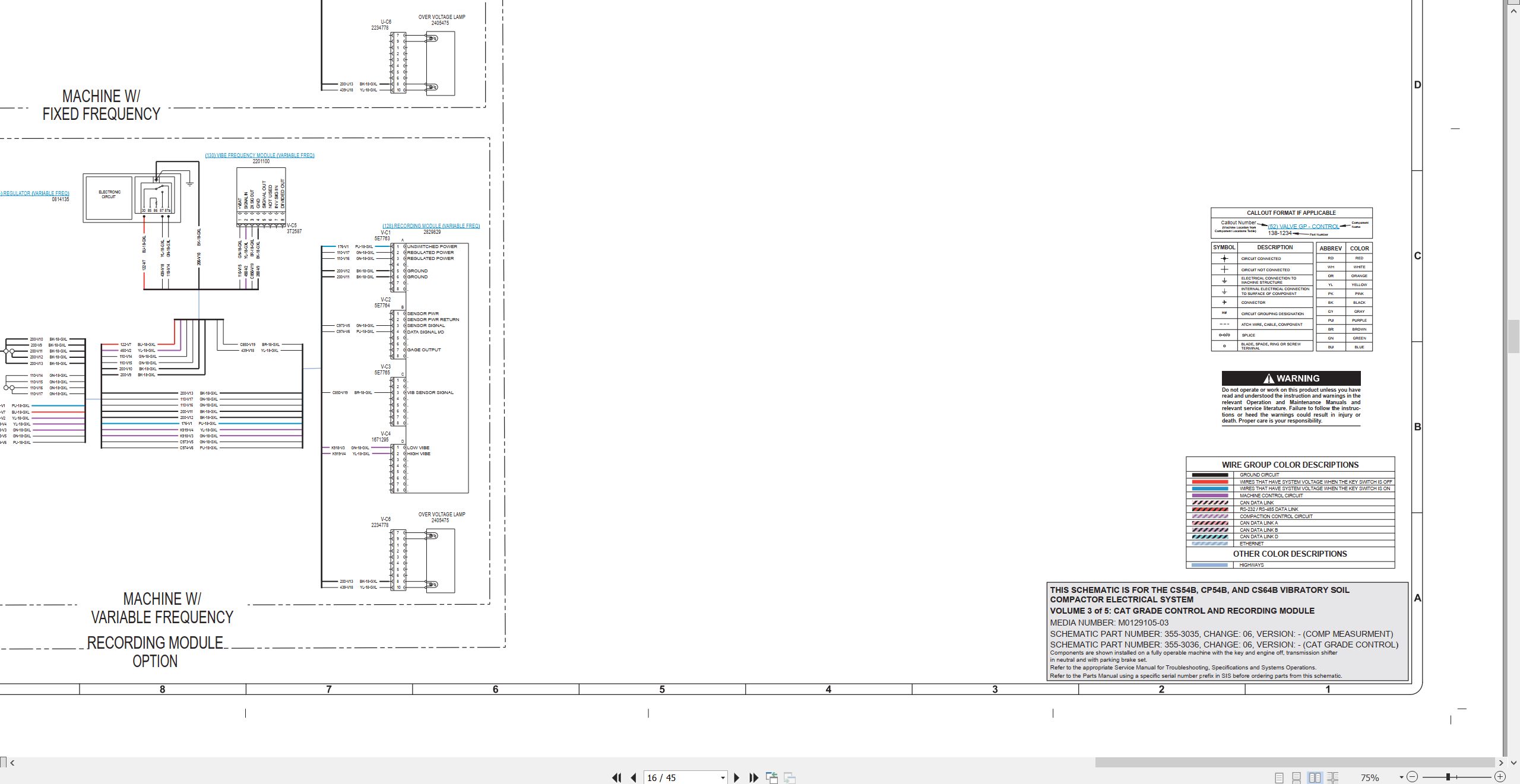 CAT Vibratory Soil Compactor CS54B Electrical Hydraulic Schematic (2)