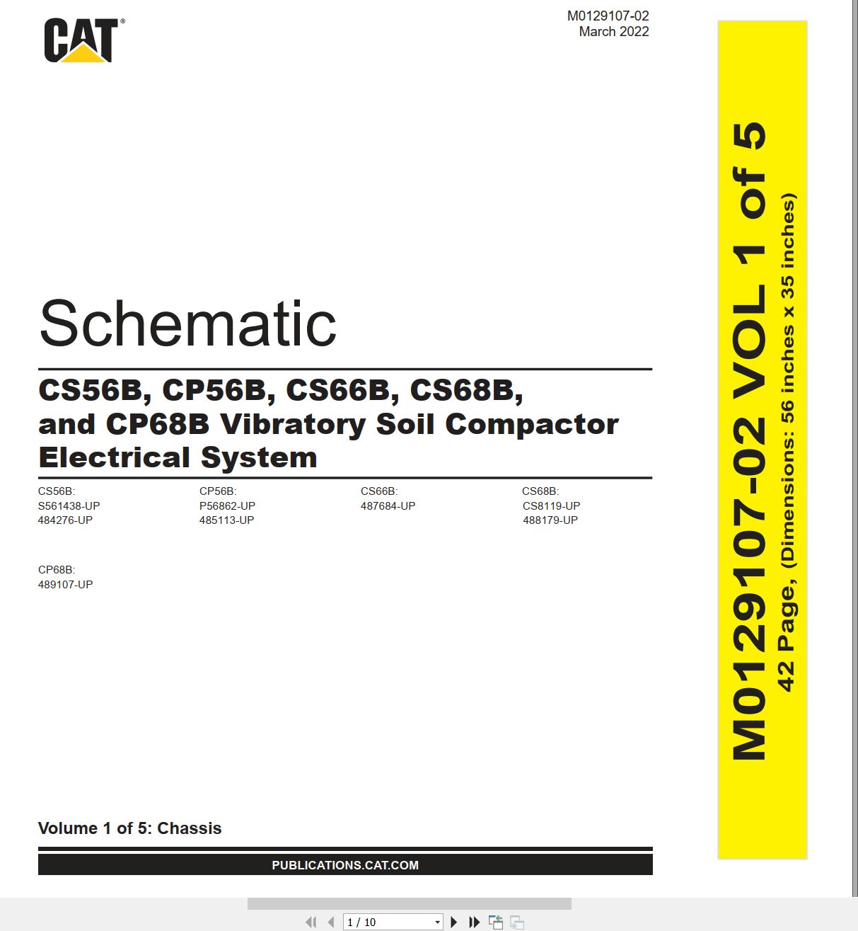 CAT Vibratory Soil Compactor CS56B Electrical Hydraulic Schematic (1)