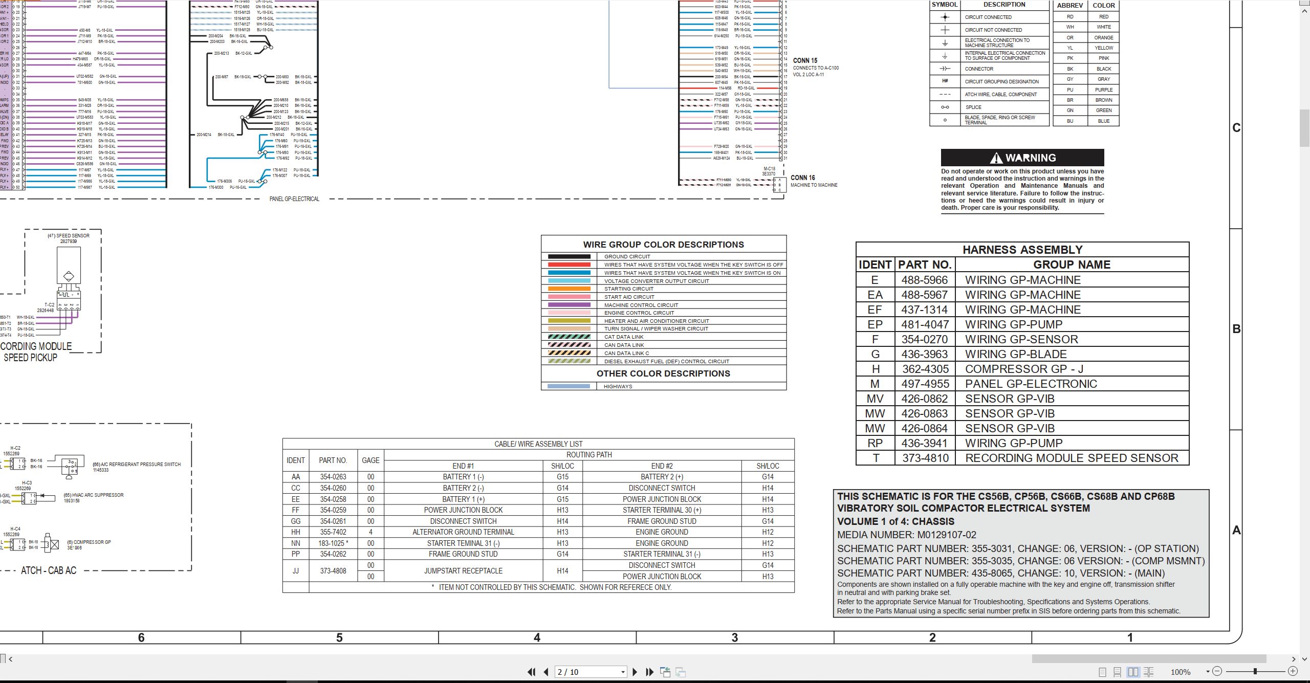 CAT Vibratory Soil Compactor CS56B Electrical Hydraulic Schematic (2)