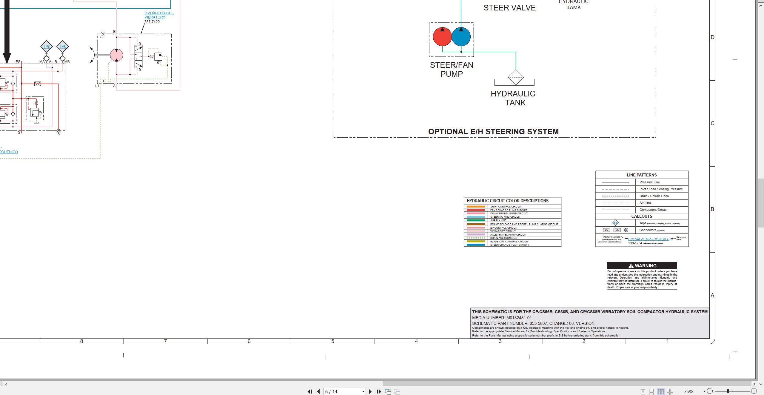 CAT Vibratory Soil Compactor CS56B Electrical Hydraulic Schematic (3)