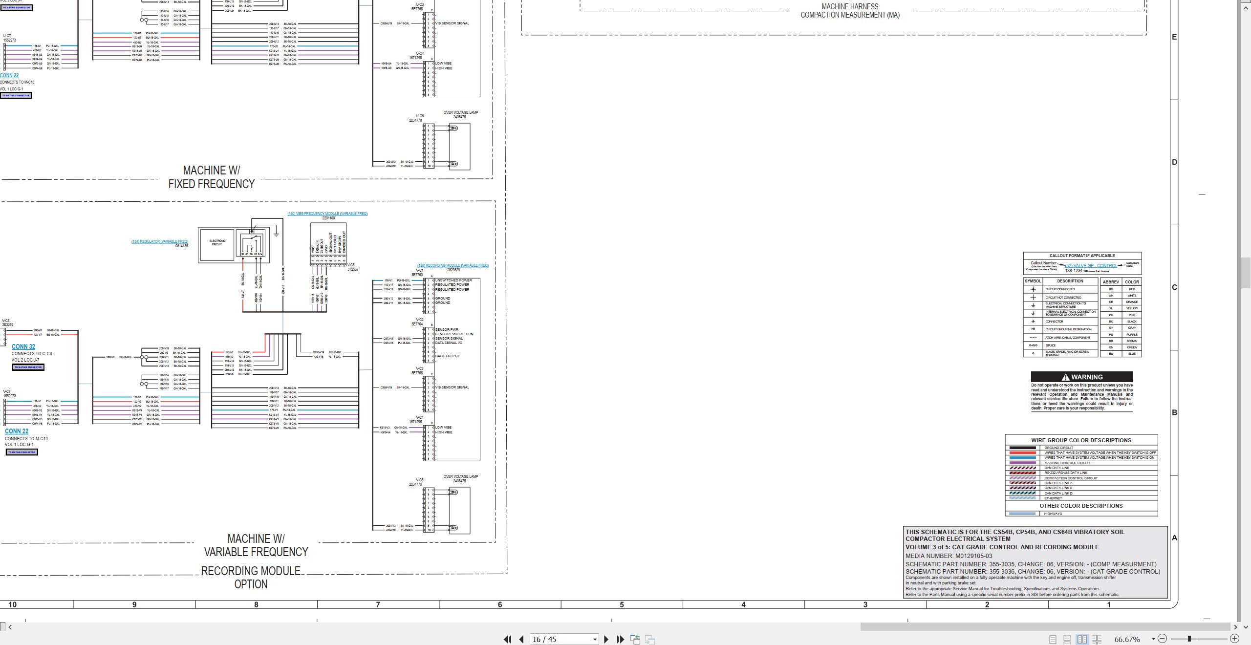 CAT Vibratory Soil Compactor CS64B Electrical Hydraulic Schematic (2)