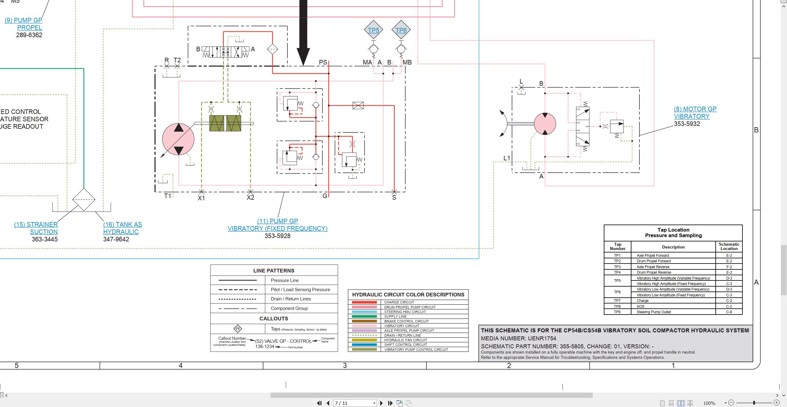 CAT Vibratory Soil Compactor CS64B Electrical Hydraulic Schematic (3)