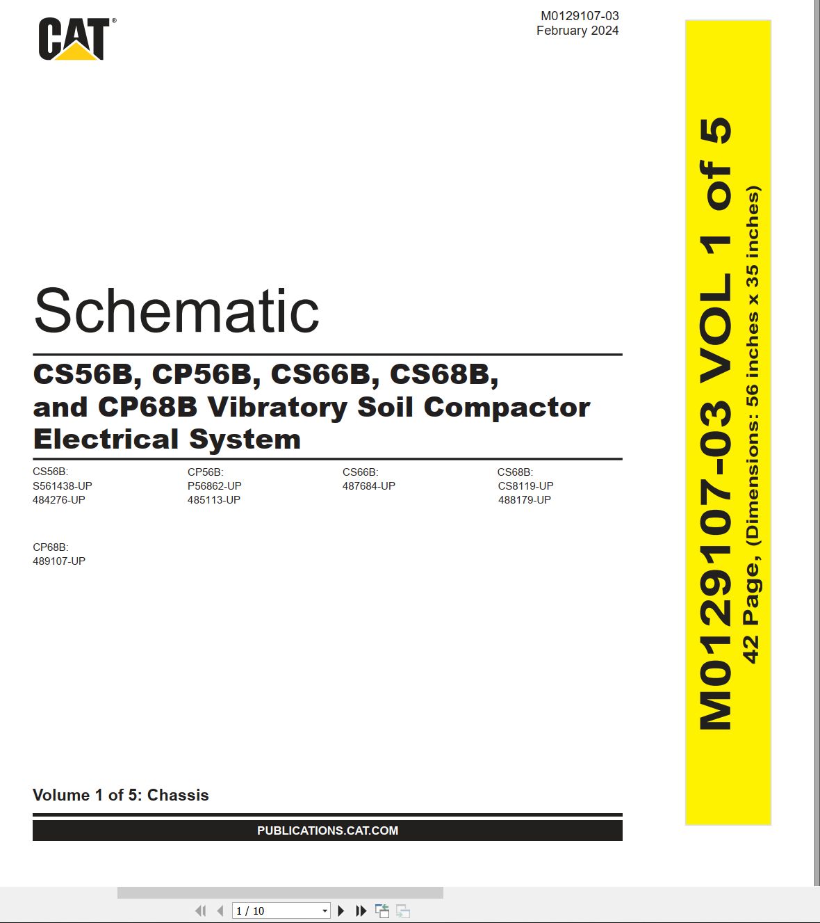 CAT Vibratory Soil Compactor CS66B Electrical Hydraulic Schematic (1)
