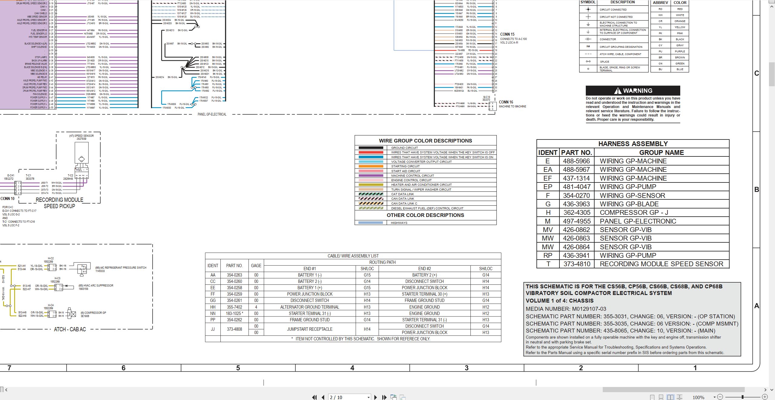 CAT Vibratory Soil Compactor CS66B Electrical Hydraulic Schematic (2)