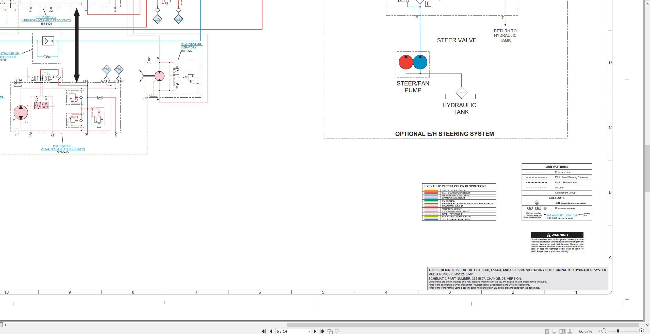 CAT Vibratory Soil Compactor CS66B Electrical Hydraulic Schematic (3)