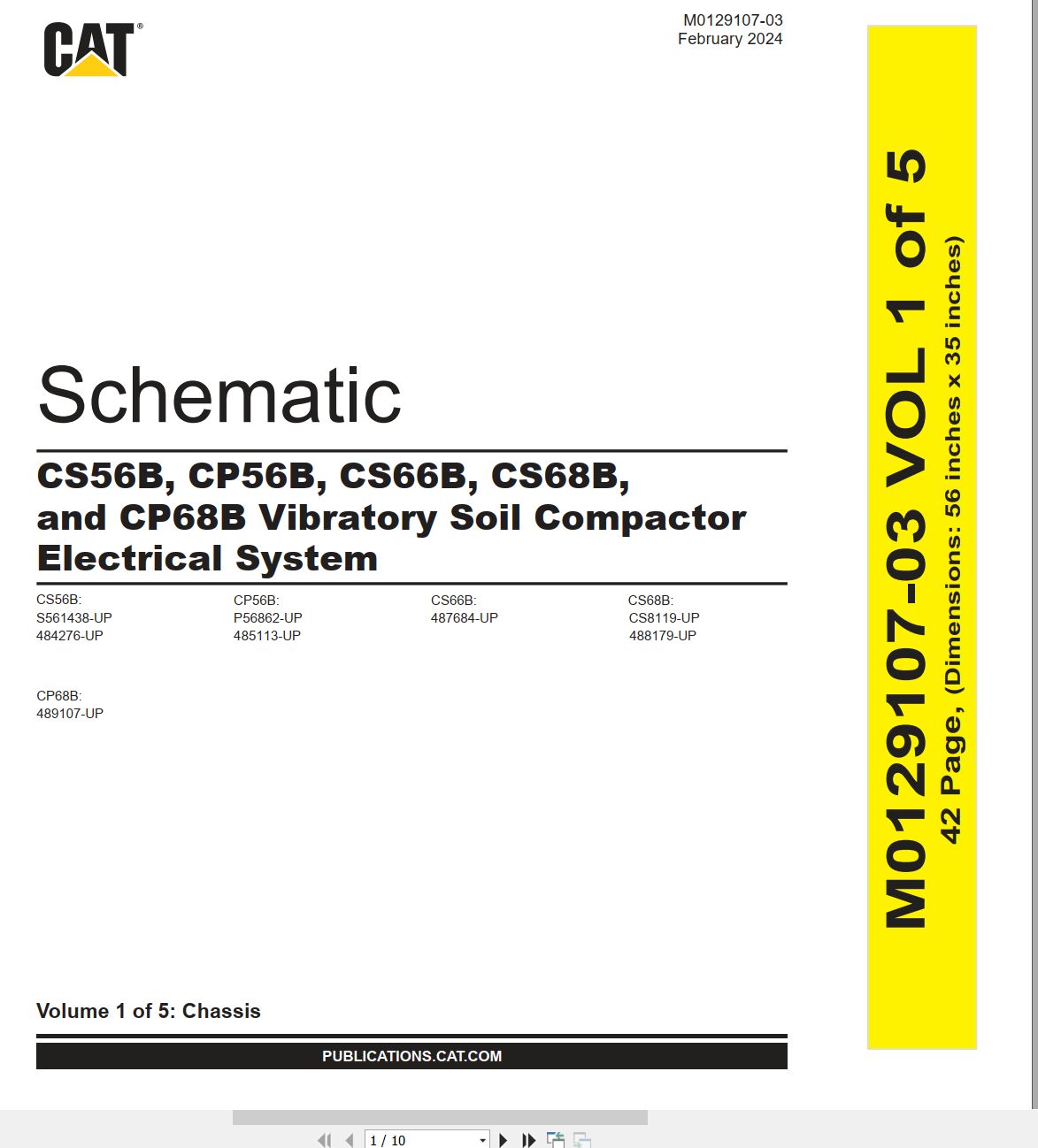 CAT Vibratory Soil Compactor CS68B Electrical Hydraulic Schematic (1)