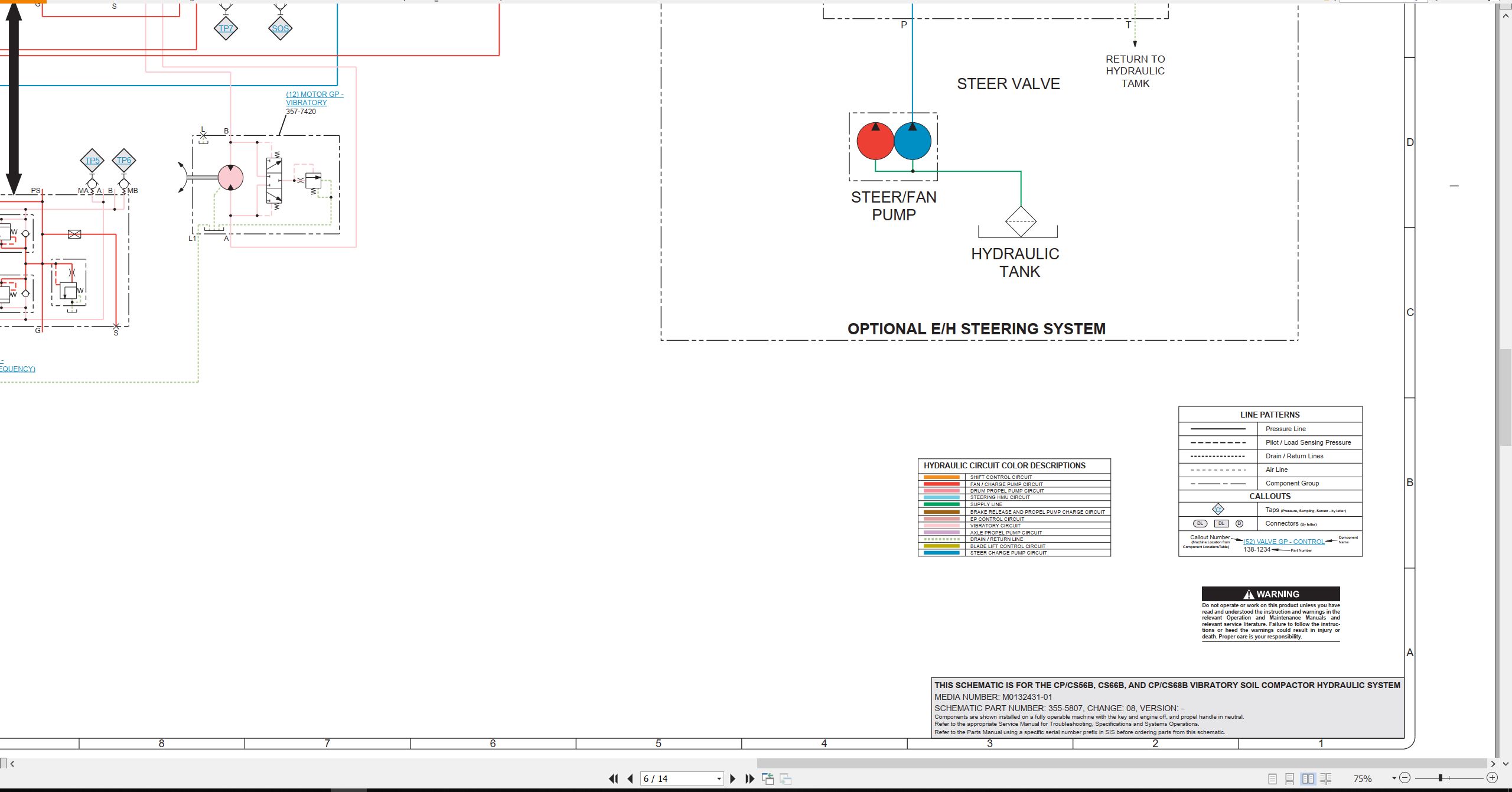 CAT Vibratory Soil Compactor CS68B Electrical Hydraulic Schematic (3)