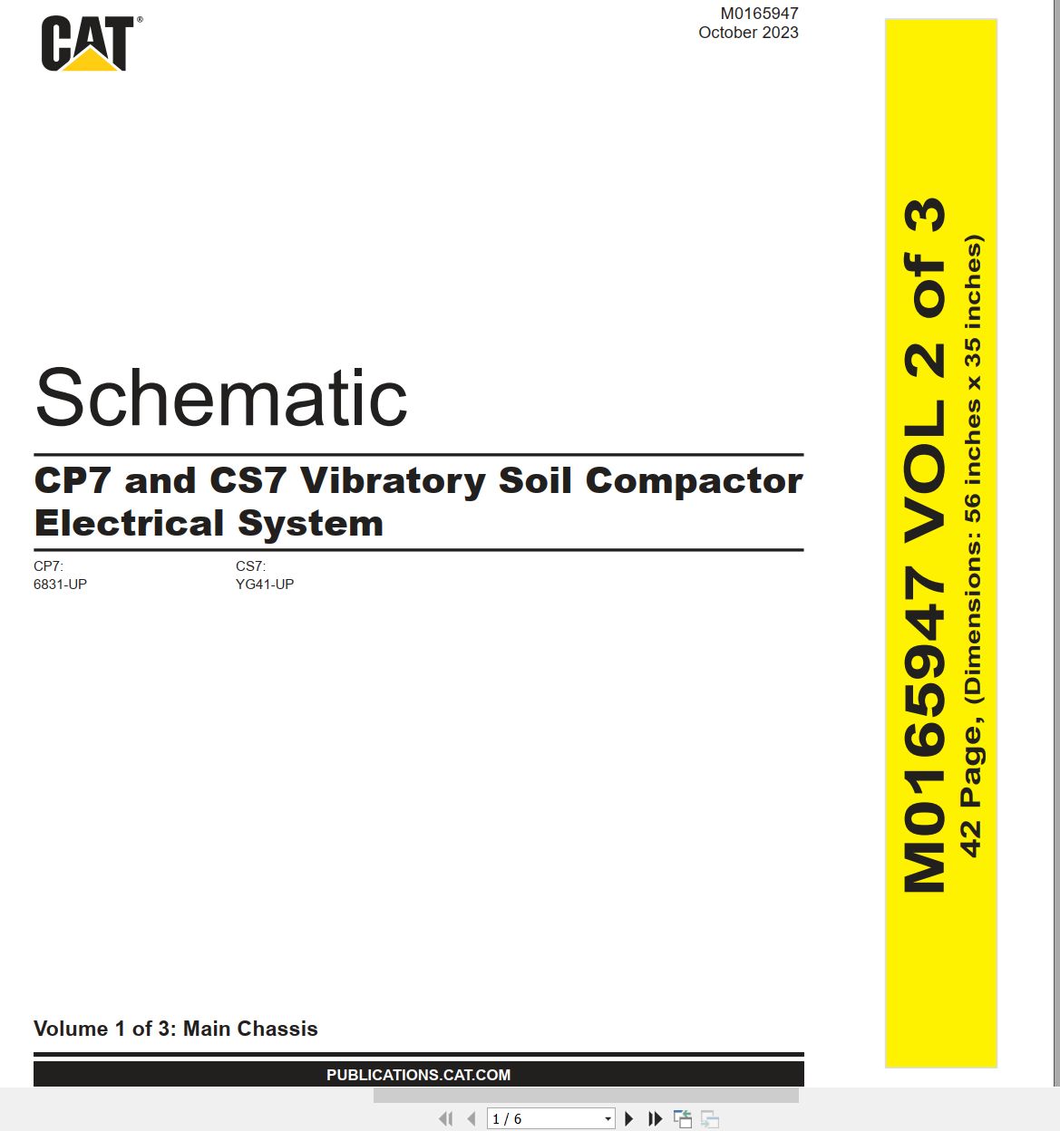 CAT Vibratory Soil Compactor CS7 Electrical Hydraulic Schematic (1)