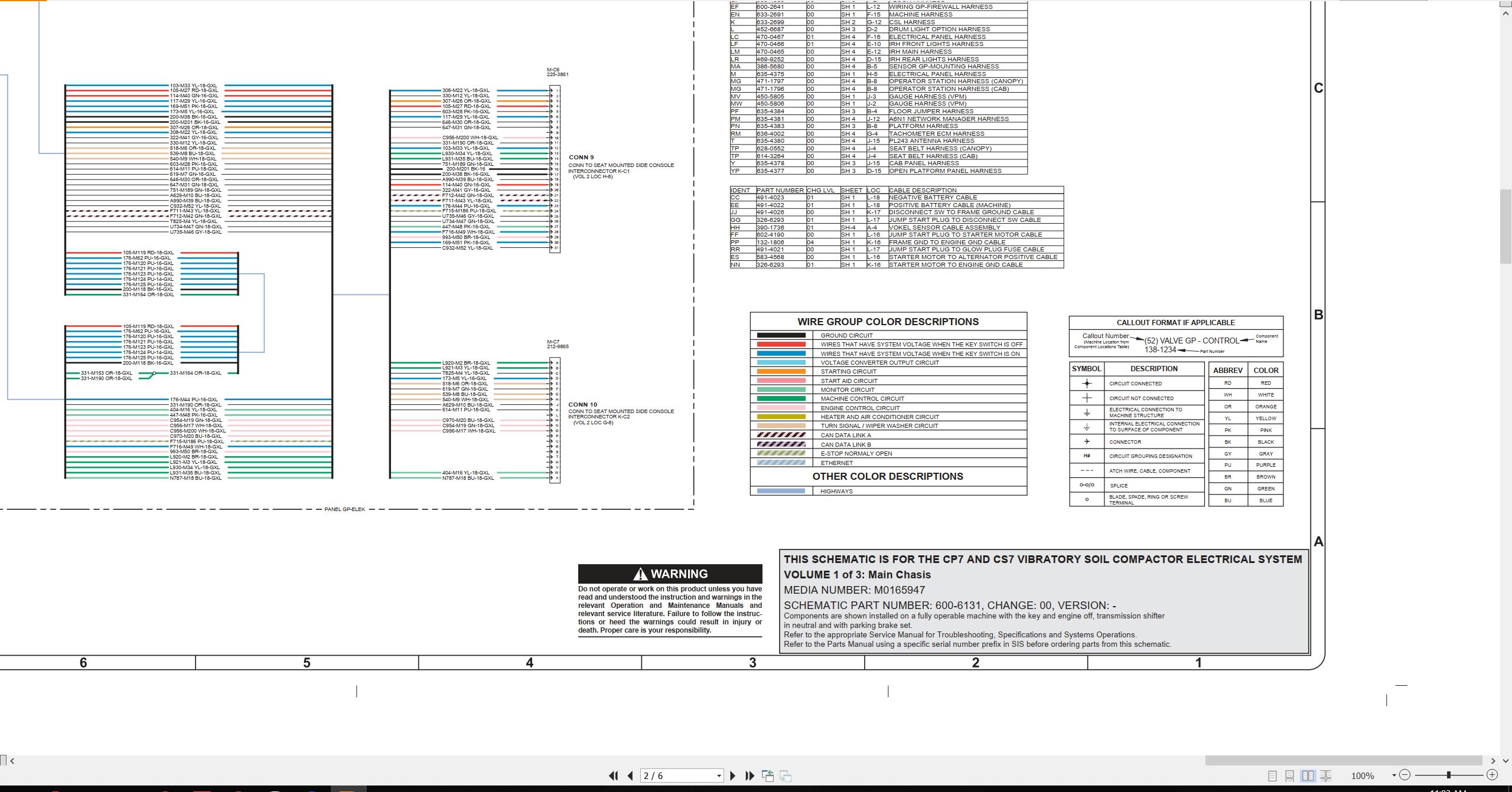 CAT Vibratory Soil Compactor CS7 Electrical Hydraulic Schematic (2)