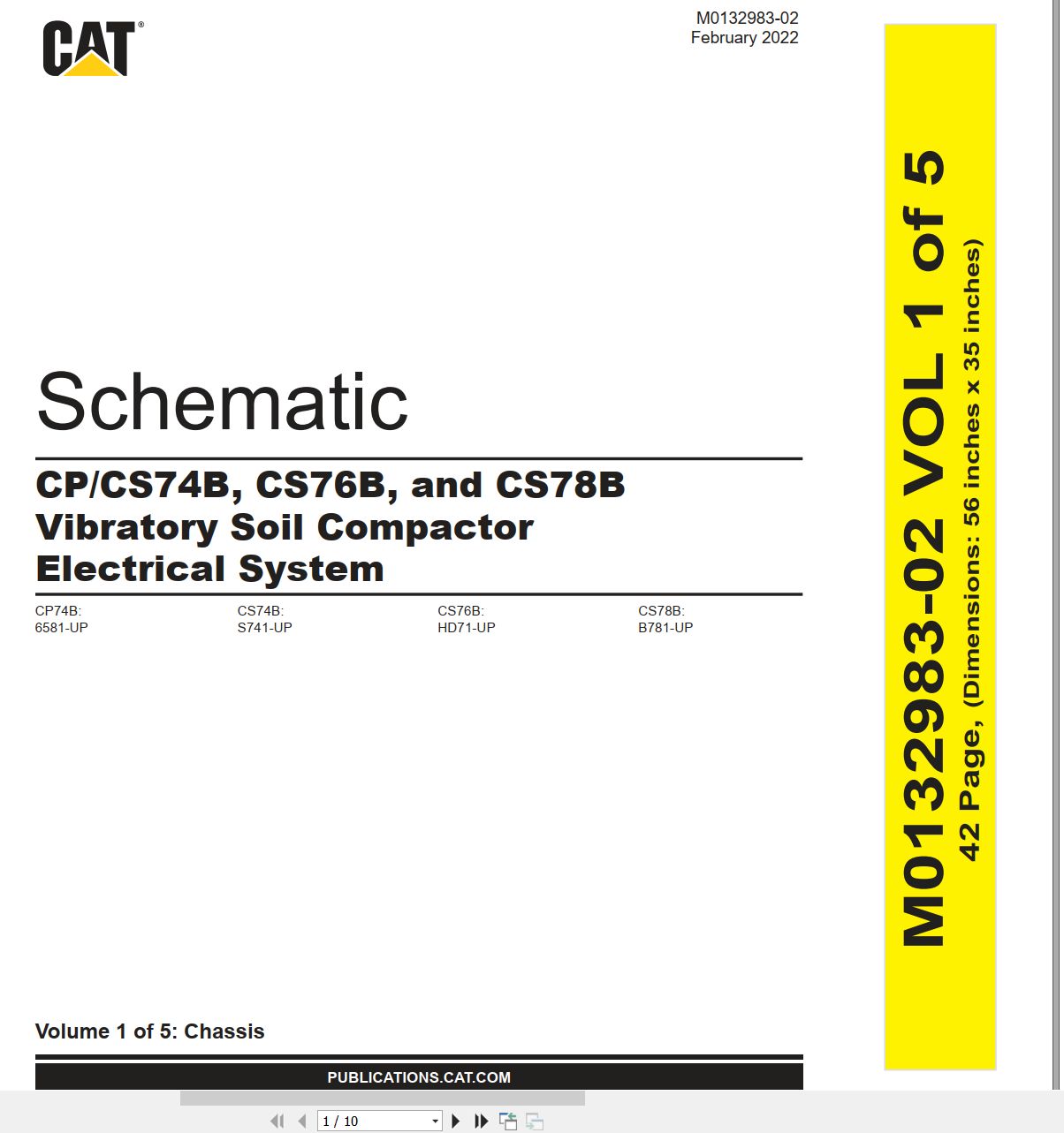 CAT Vibratory Soil Compactor CS76B Electrical Hydraulic Schematic (1)