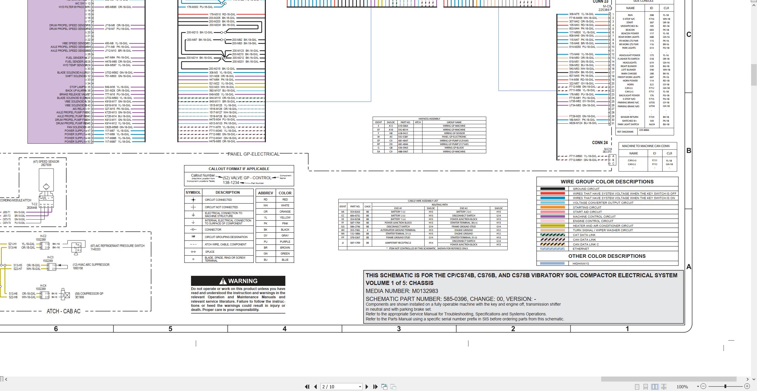 CAT Vibratory Soil Compactor CS76B Electrical Hydraulic Schematic (2)