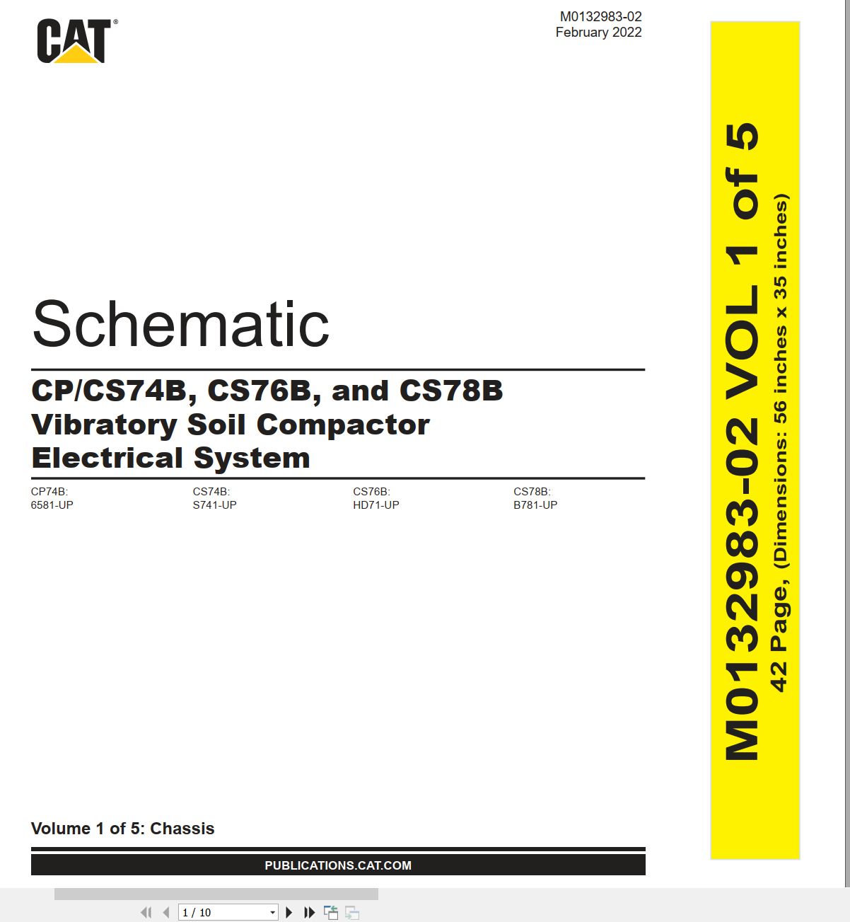 CAT Vibratory Soil Compactor CS78B Electrical Schematic Hydraulic Schematic (1)