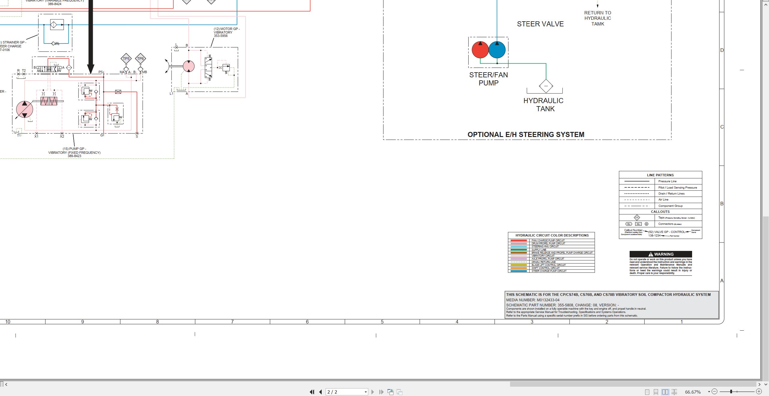 CAT Vibratory Soil Compactor CS78B Electrical Schematic Hydraulic Schematic (3)