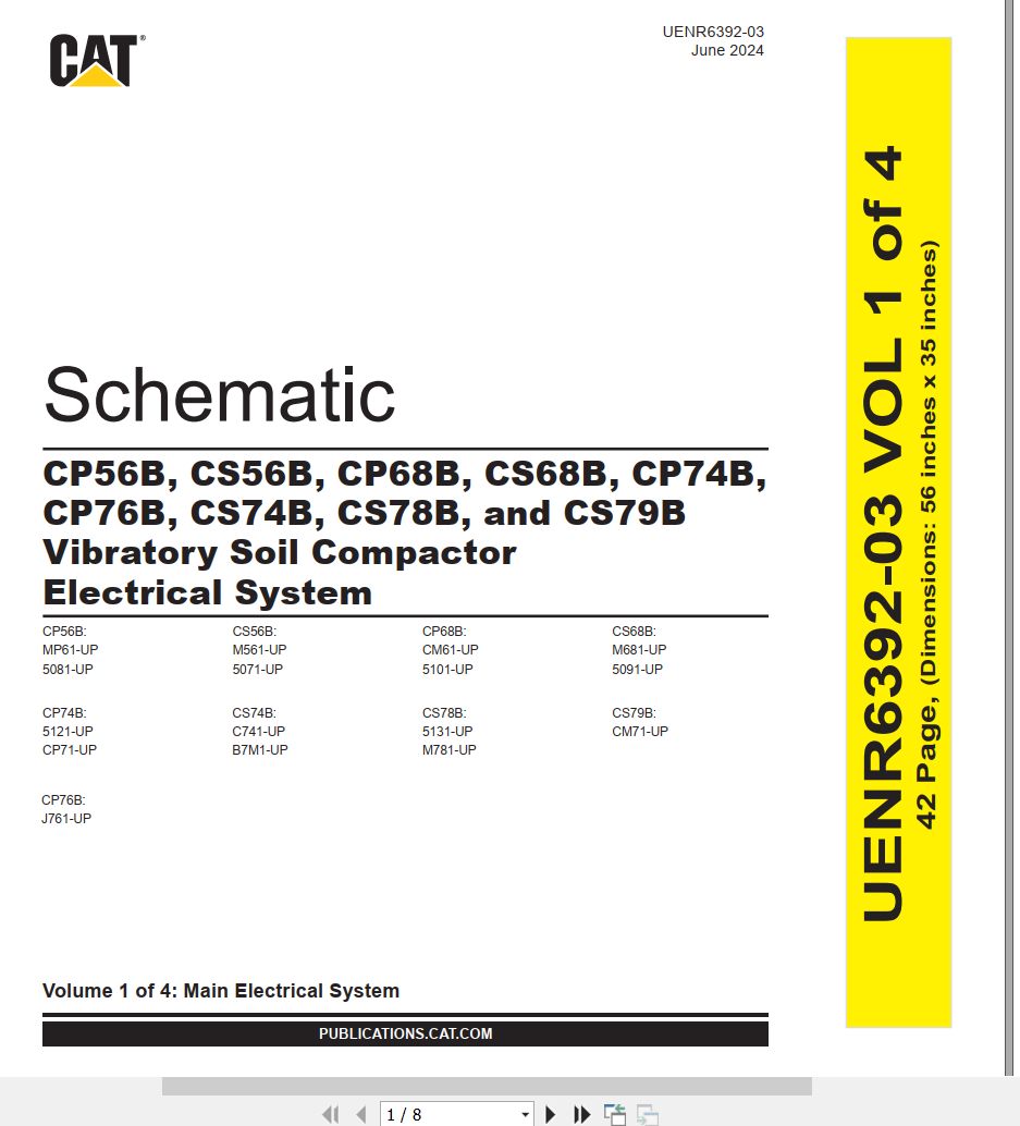 CAT Vibratory Soil Compactor CS79B Electrical Hydraulic Schematic (1)