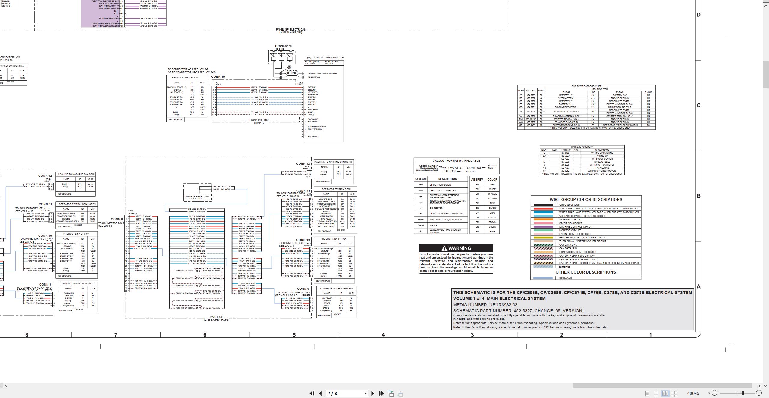 CAT Vibratory Soil Compactor CS79B Electrical Hydraulic Schematic (2)