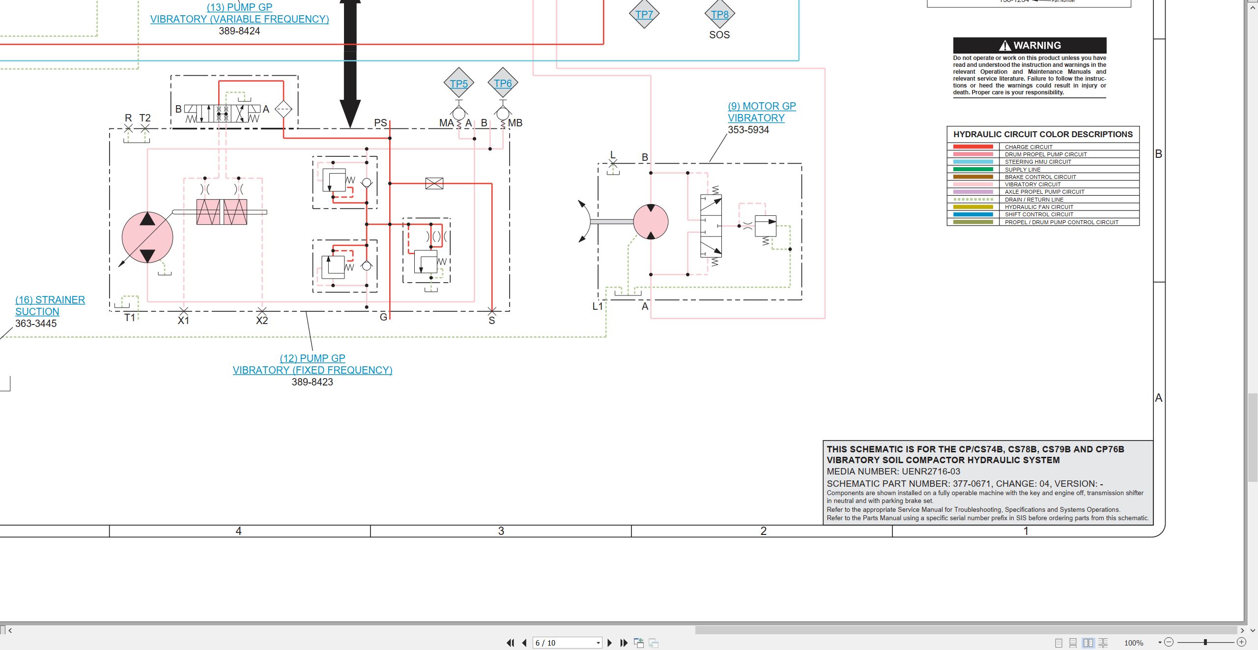 CAT Vibratory Soil Compactor CS79B Electrical Hydraulic Schematic (3)