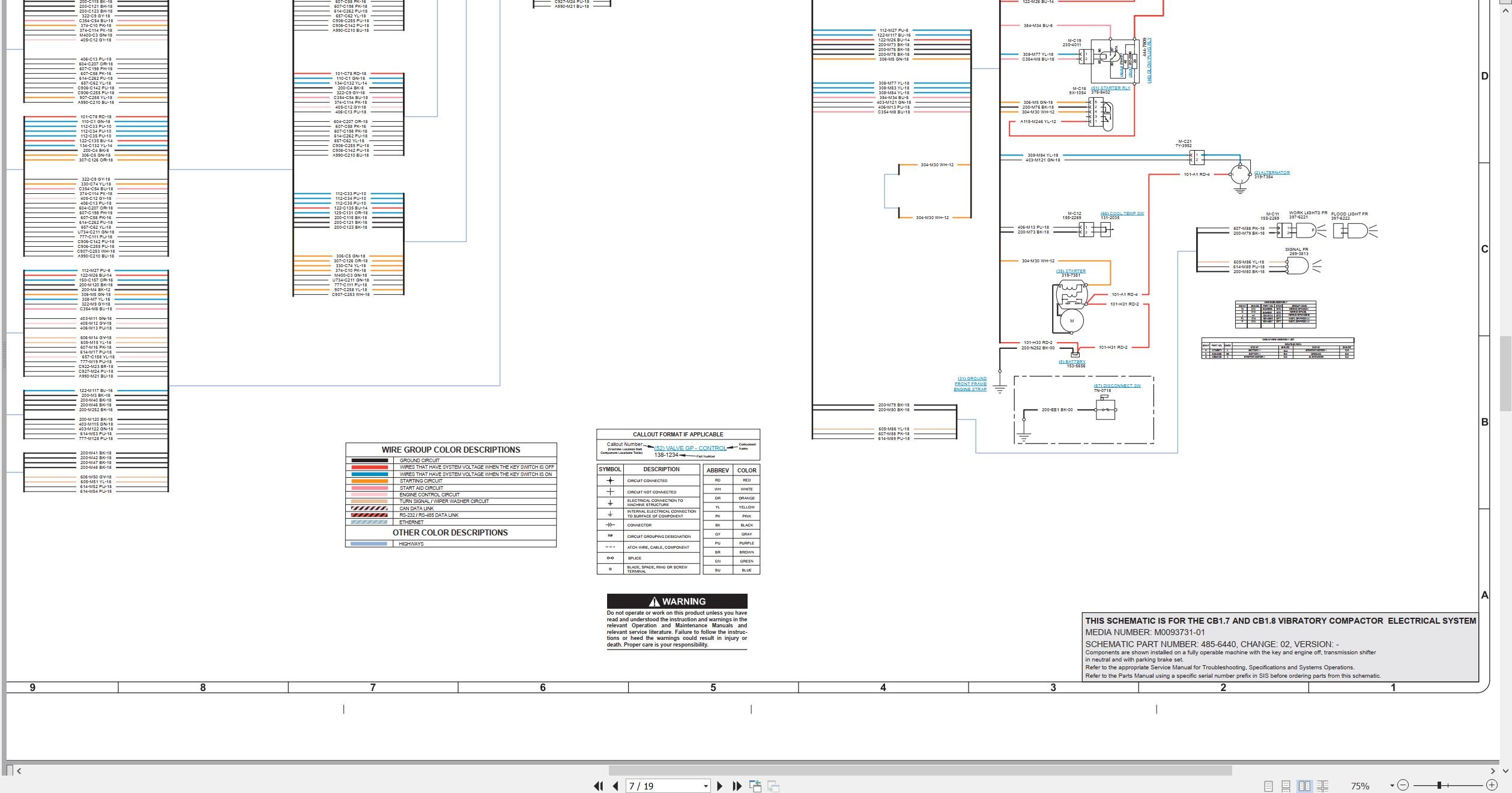 CAT Vibratory Utility Compactor CB1.8 Electrical Hydraulic Schematic (2)