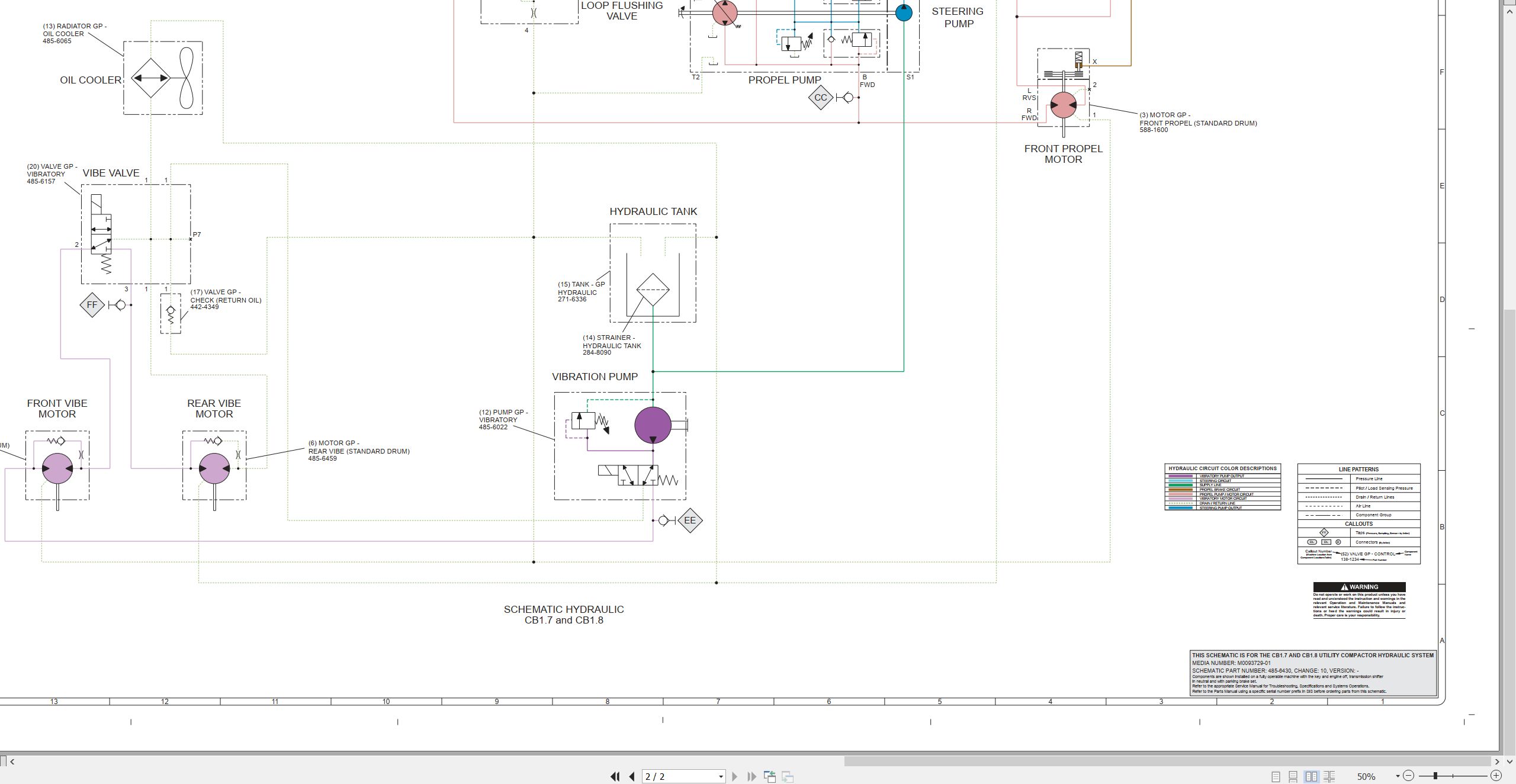 CAT Vibratory Utility Compactor CB1.8 Electrical Hydraulic Schematic (3)