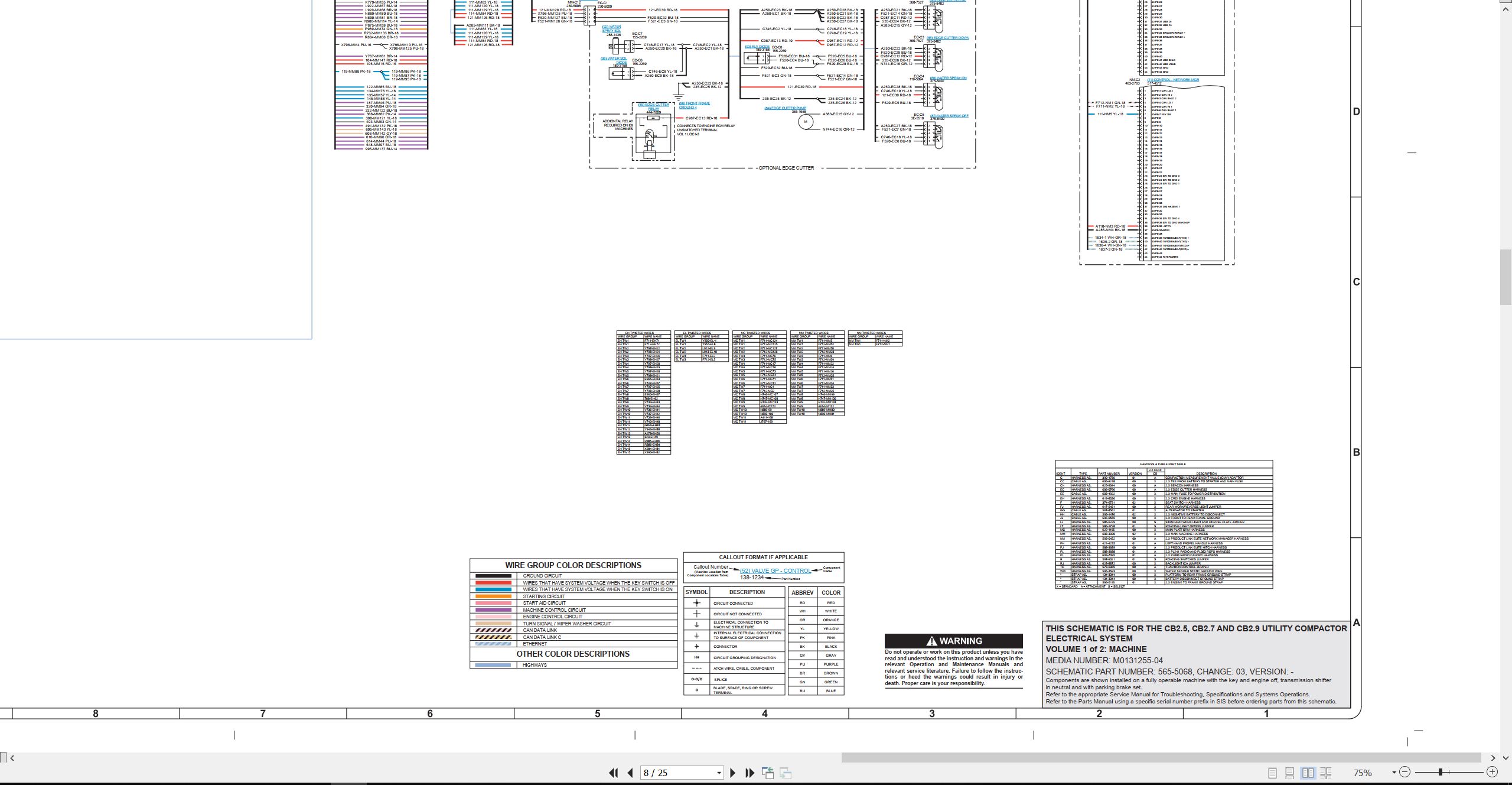 CAT Vibratory Utility Compactor CB2.5 Electrical Hydraulic Schematic (2)