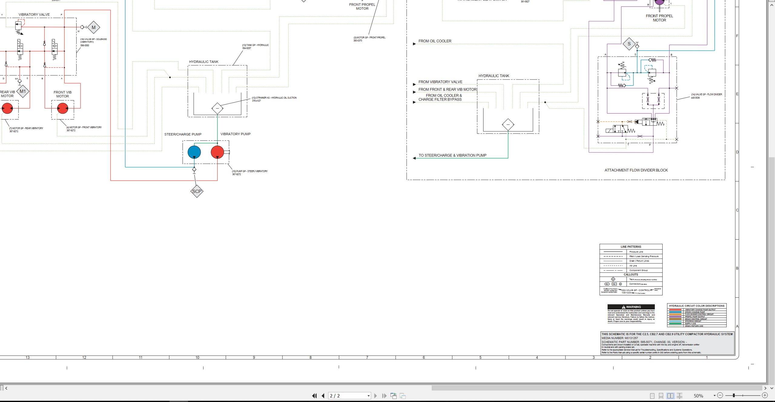 CAT Vibratory Utility Compactor CB2.5 Electrical Hydraulic Schematic (3)
