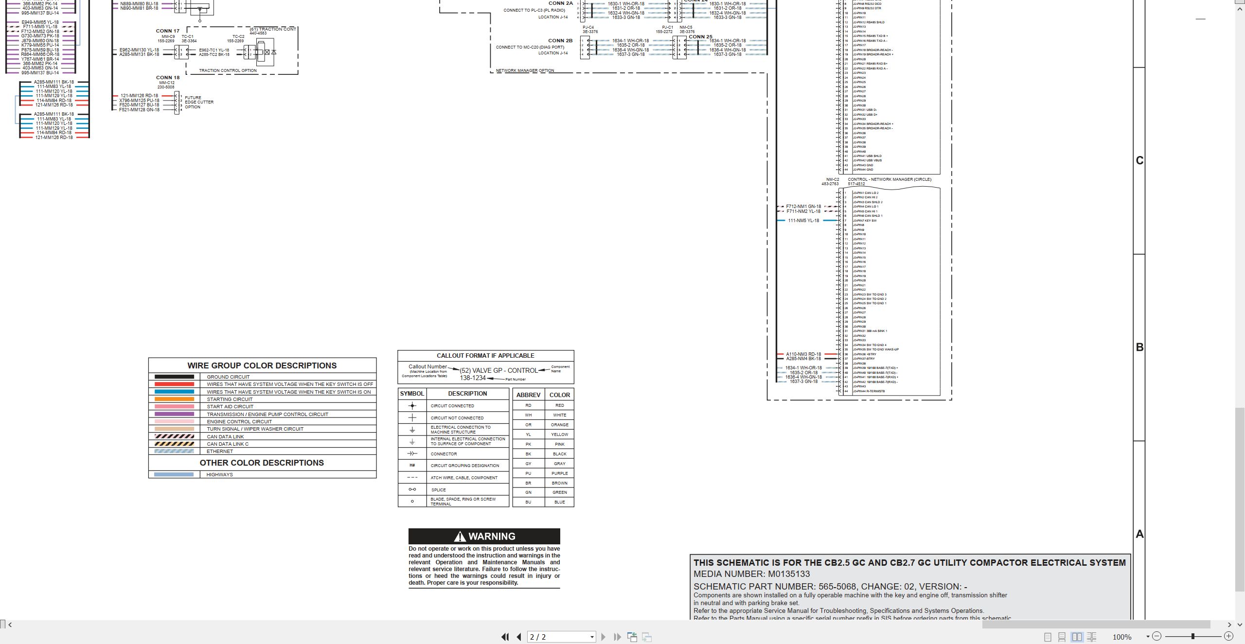 CAT Vibratory Utility Compactor CB2.5 GC Electrical Hydraulic Schematic (2)