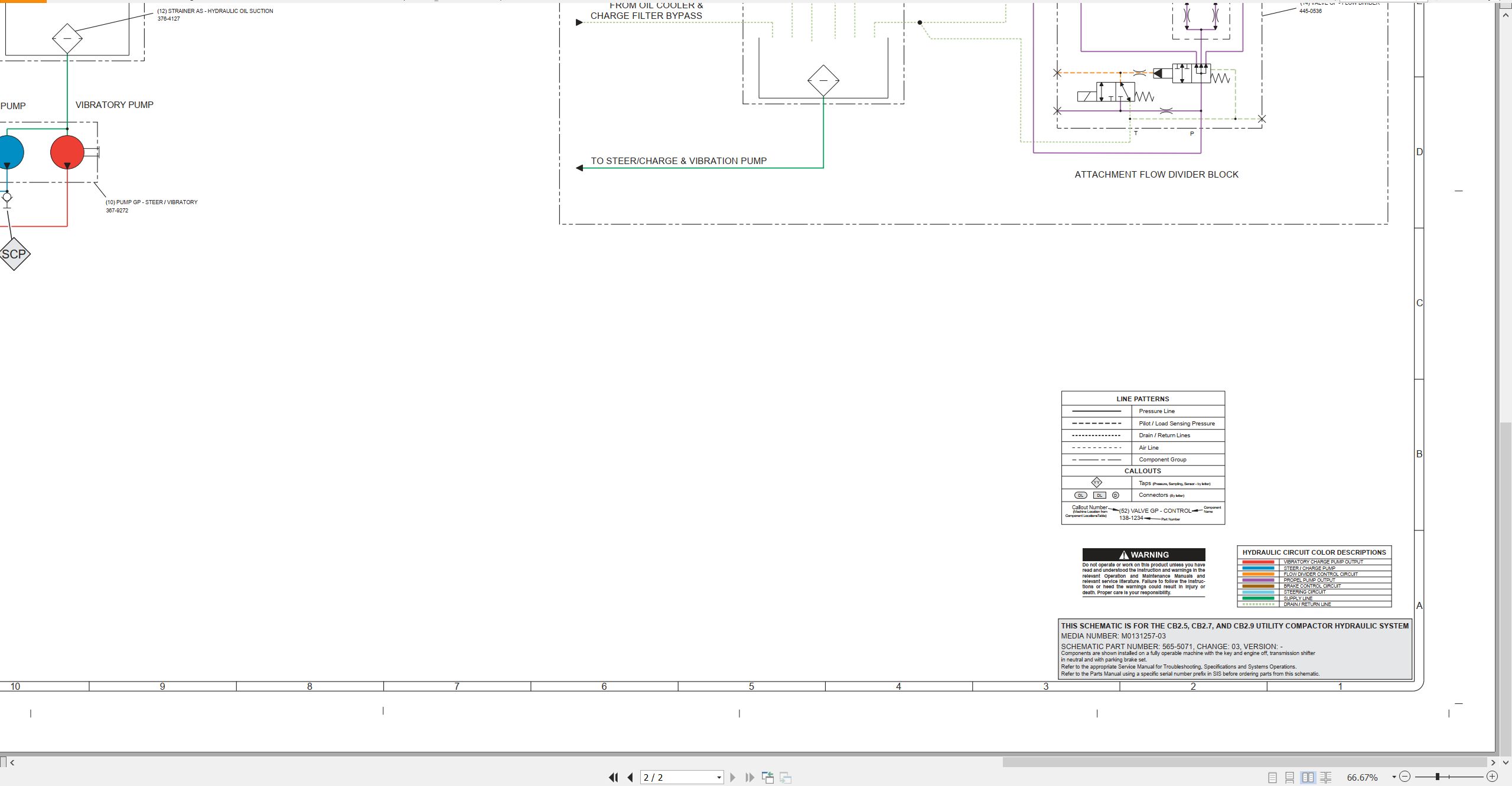 CAT Vibratory Utility Compactor CB2.7 Electrical Hydraulic Schematic (3)