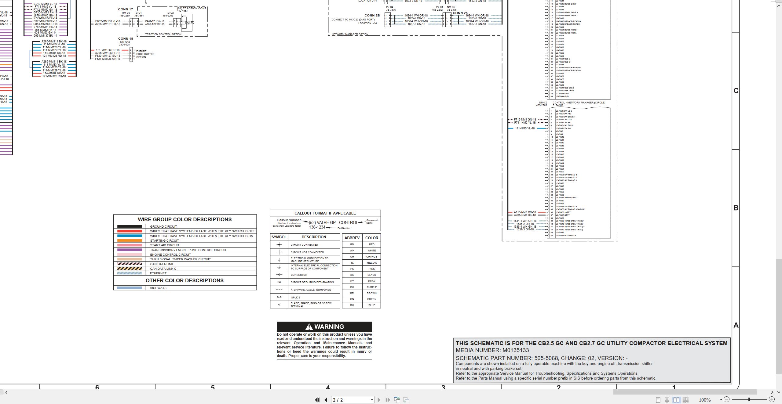 CAT Vibratory Utility Compactor CB2.7 GC Electrical Hydraulic Schematic (2)