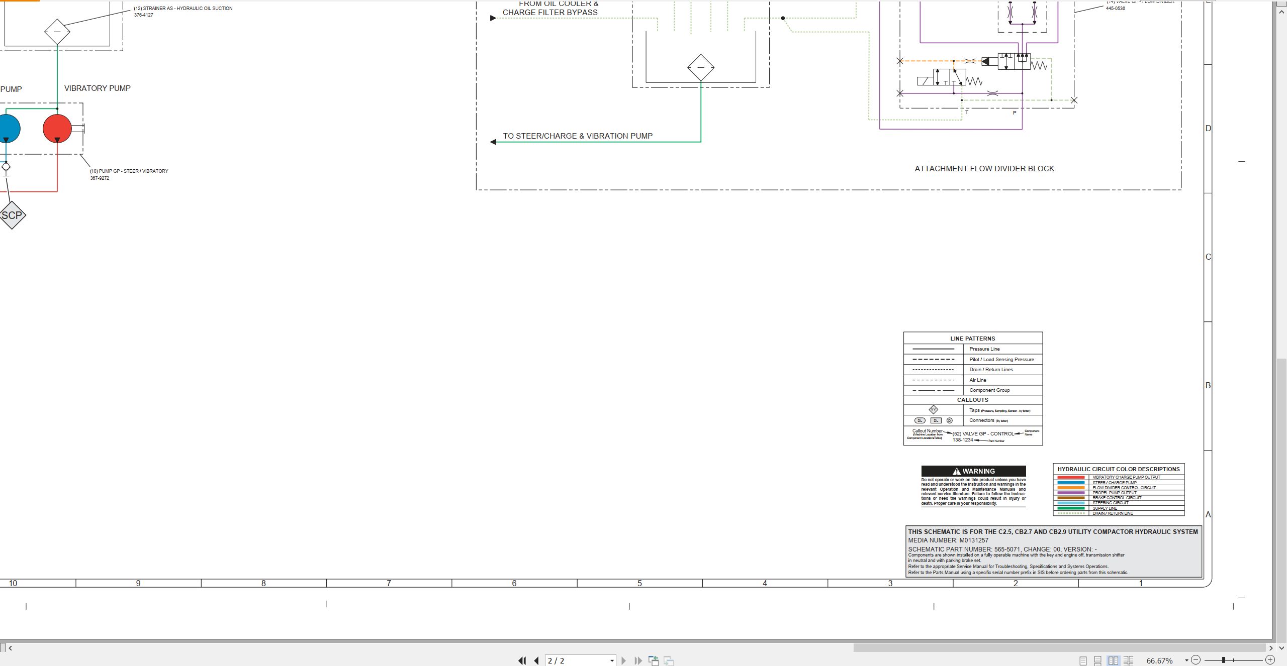 CAT Vibratory Utility Compactor CB2.9 Electrical Hydraulic Schematic (3)