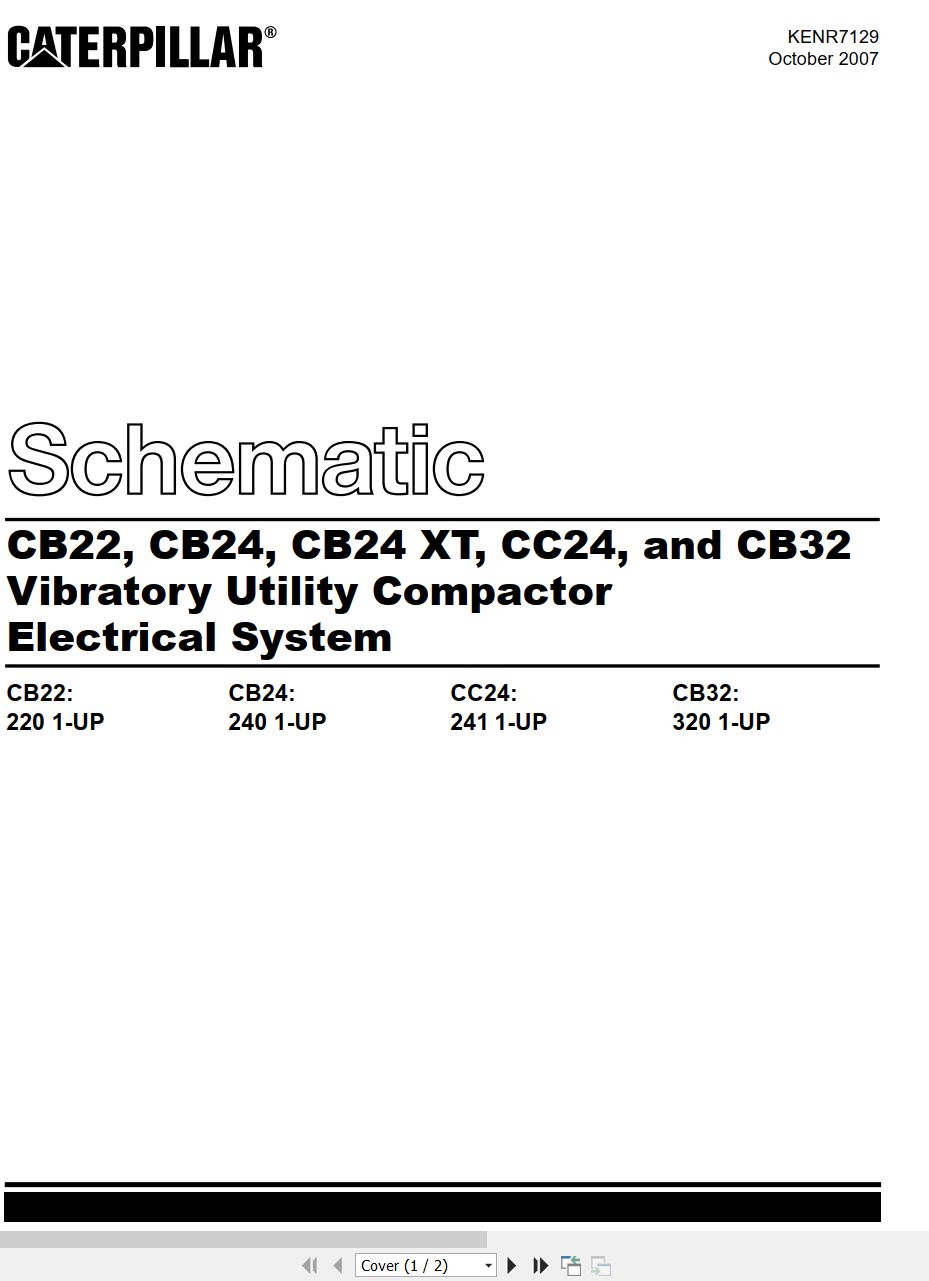 CAT Vibratory Utility Compactor CB22 Electrical Hydraulic Schematic (1)