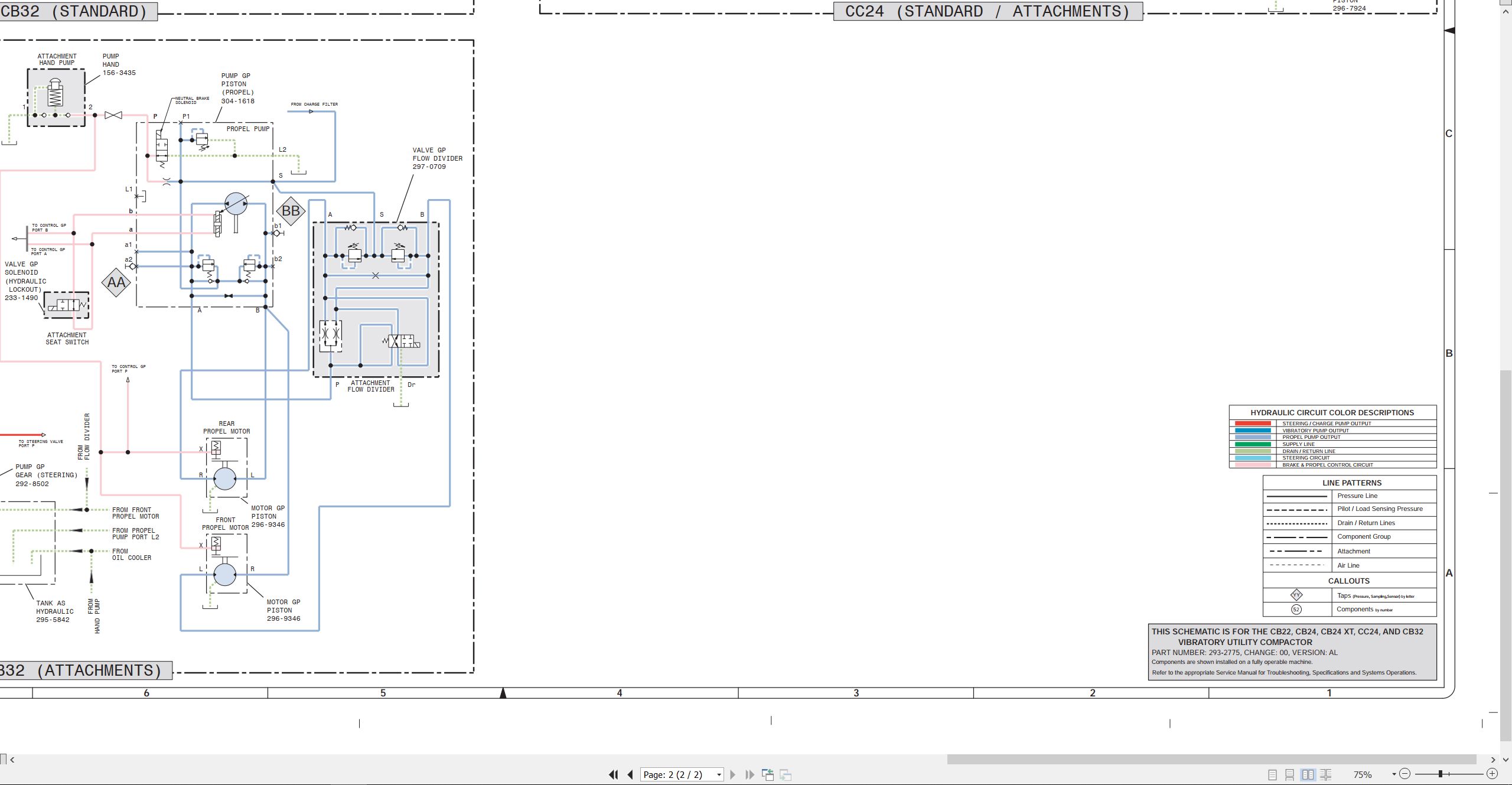 CAT Vibratory Utility Compactor CB24 Electrical Hydraulic Schematic (3)