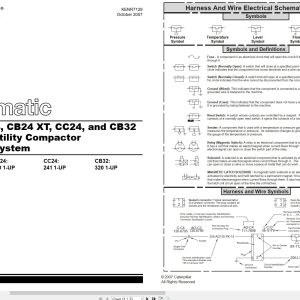 CAT Vibratory Utility Compactor CB24 XT Electrical Hydraulic Schematic (1)