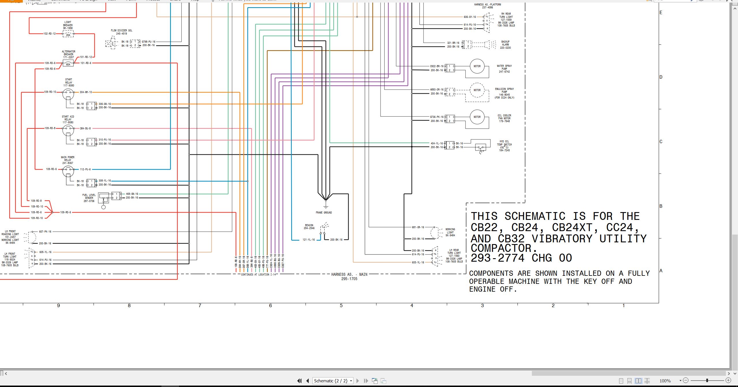 CAT Vibratory Utility Compactor CB24 XT Electrical Hydraulic Schematic (2)