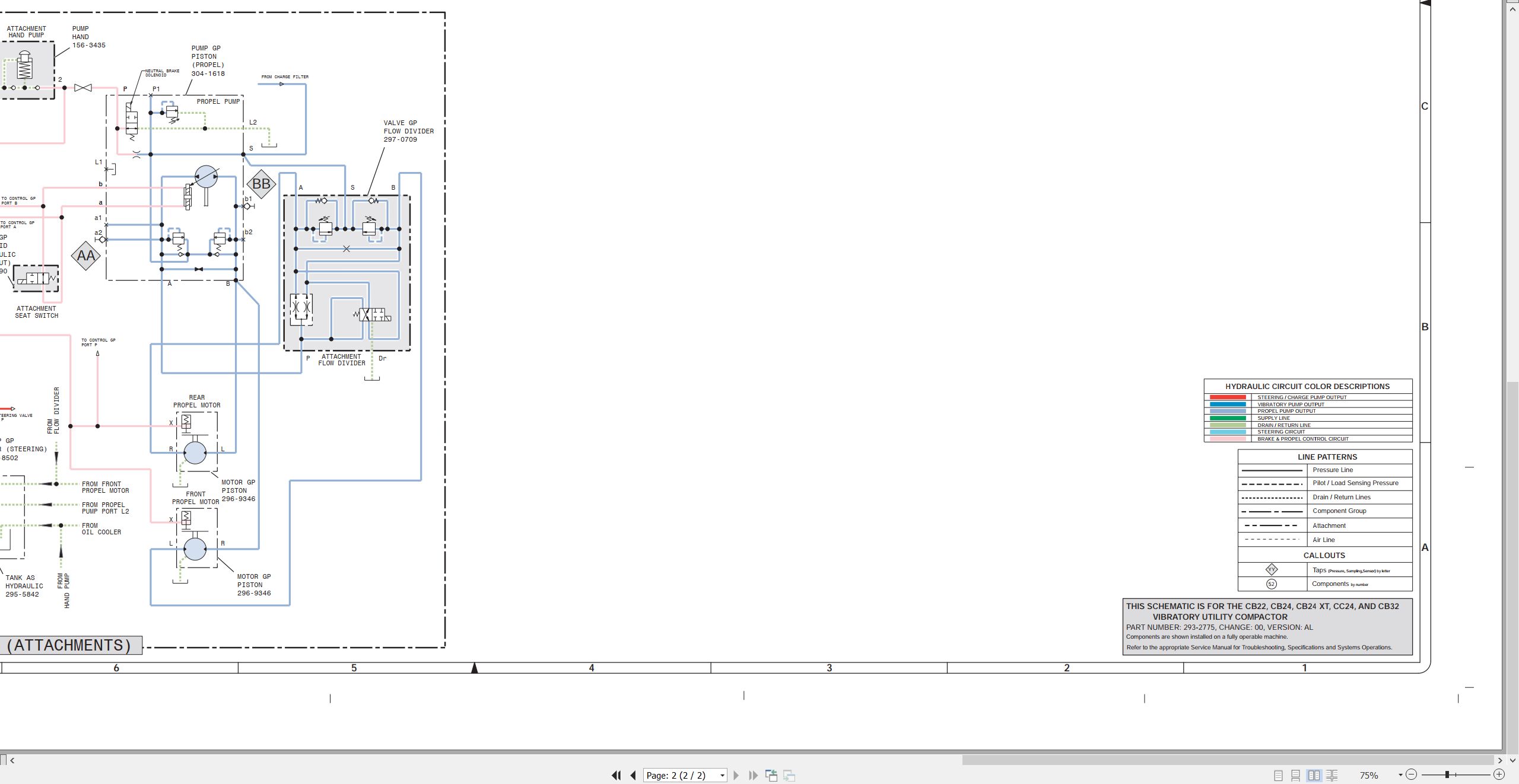 CAT Vibratory Utility Compactor CB24 XT Electrical Hydraulic Schematic (3)